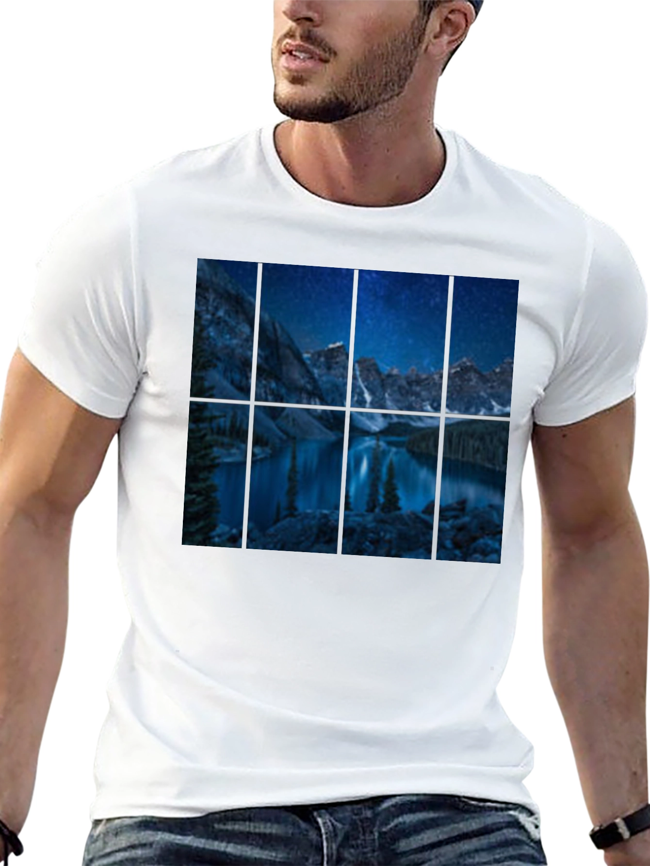 Night Lake Mountain Graphic Tee