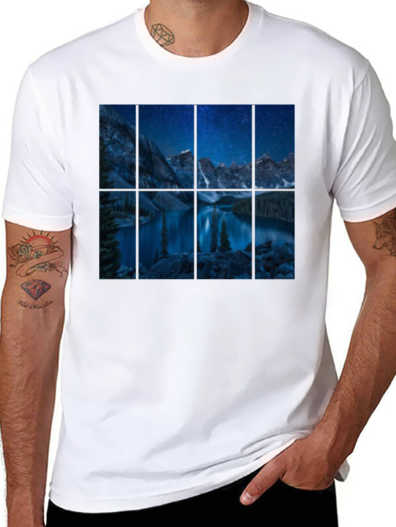 Night Lake Mountain Graphic Tee