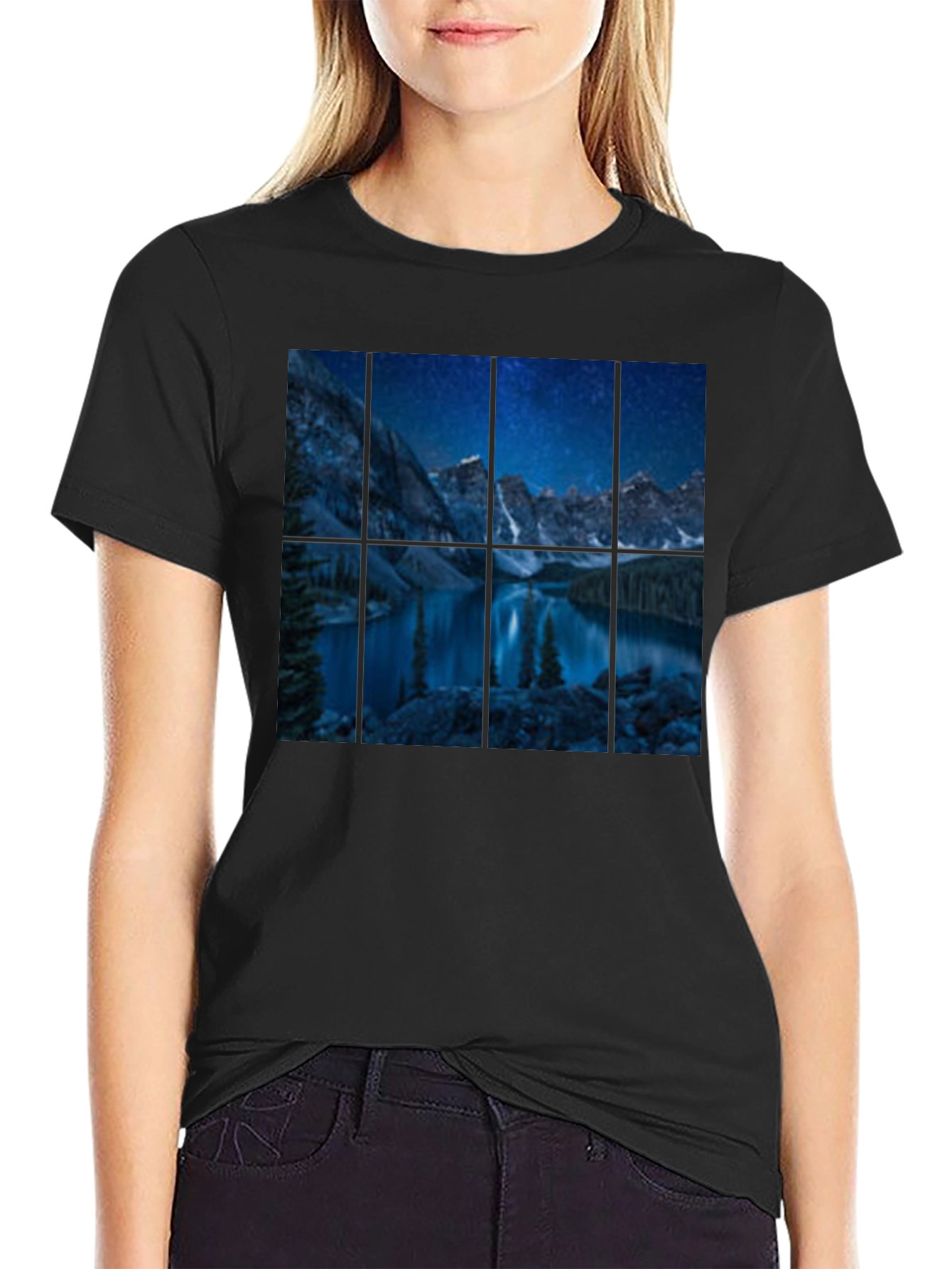 Night Lake Mountain Graphic Tee