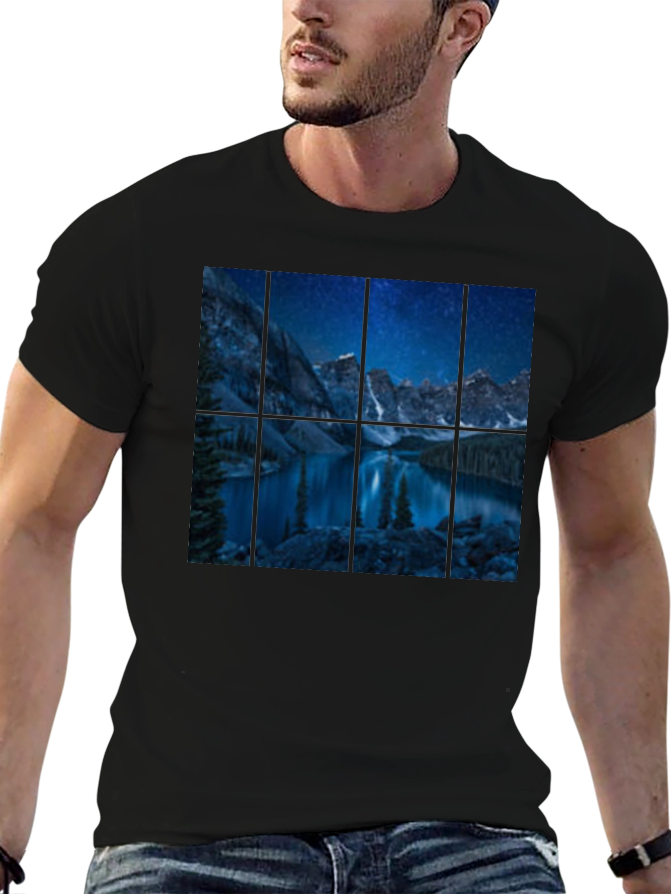 Night Lake Mountain Graphic Tee