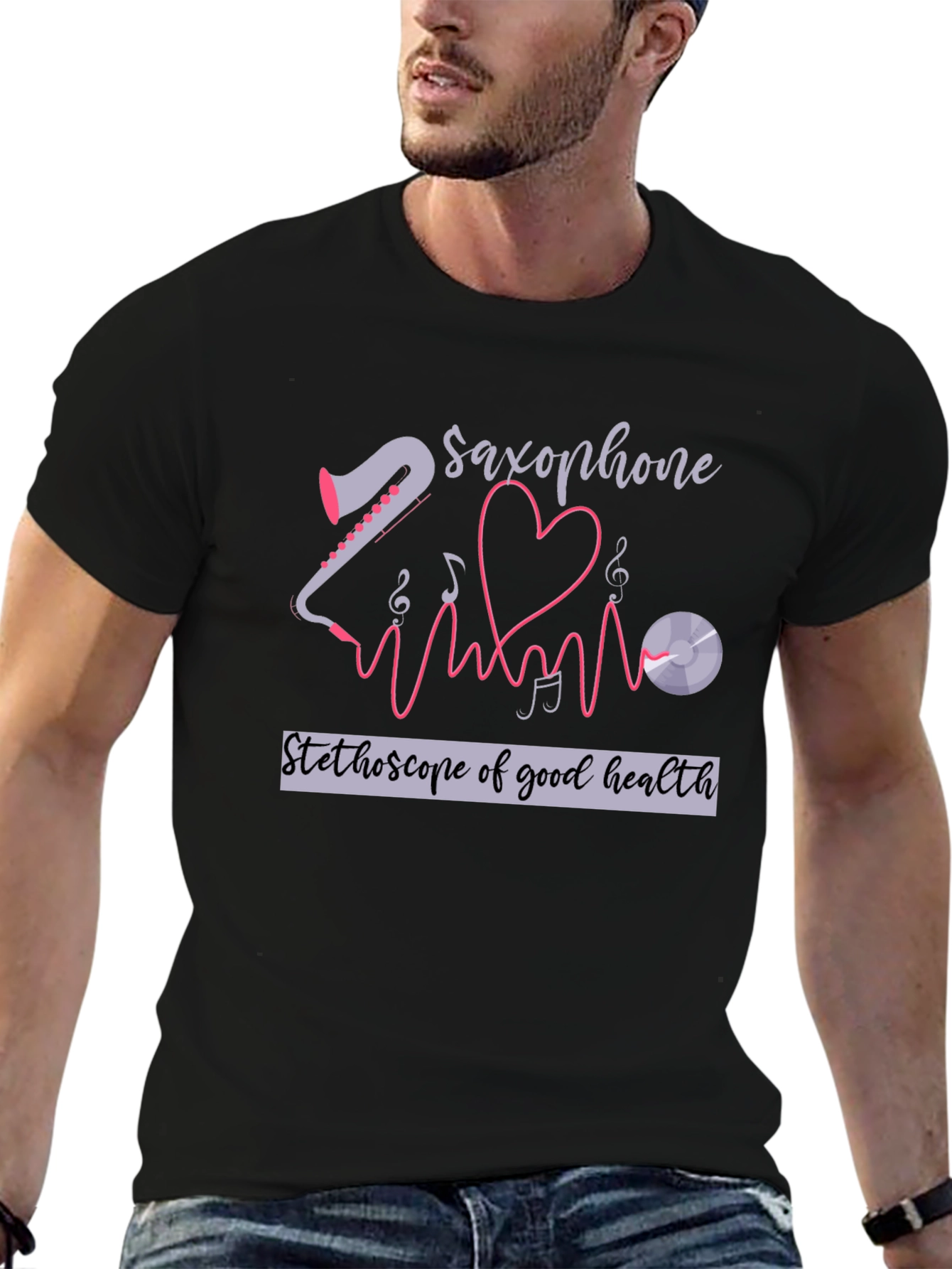 Saxophone Stethoscope Health T-Shirt