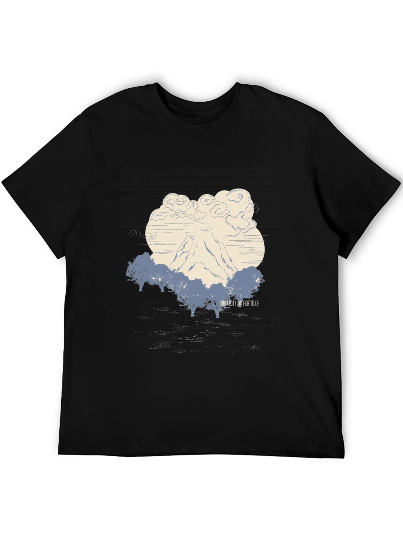 Mountain Graphic Tee - Black Cotton Comfort