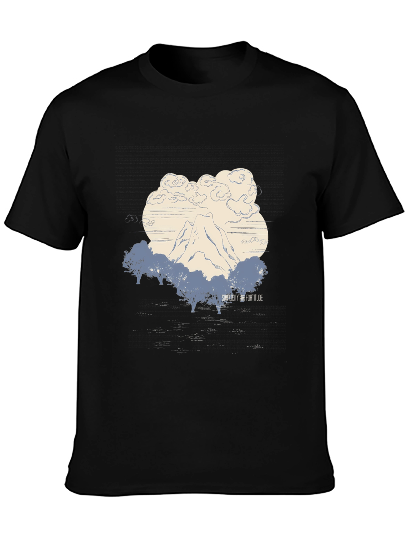 Mountain Graphic Tee - Black Cotton Comfort