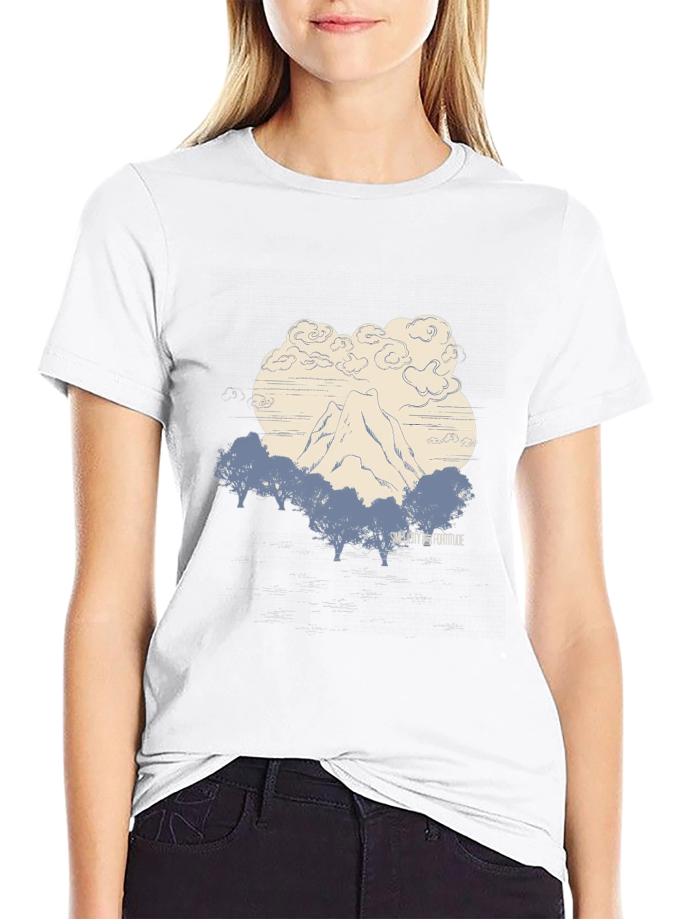Mountain Graphic Tee - Black Cotton Comfort