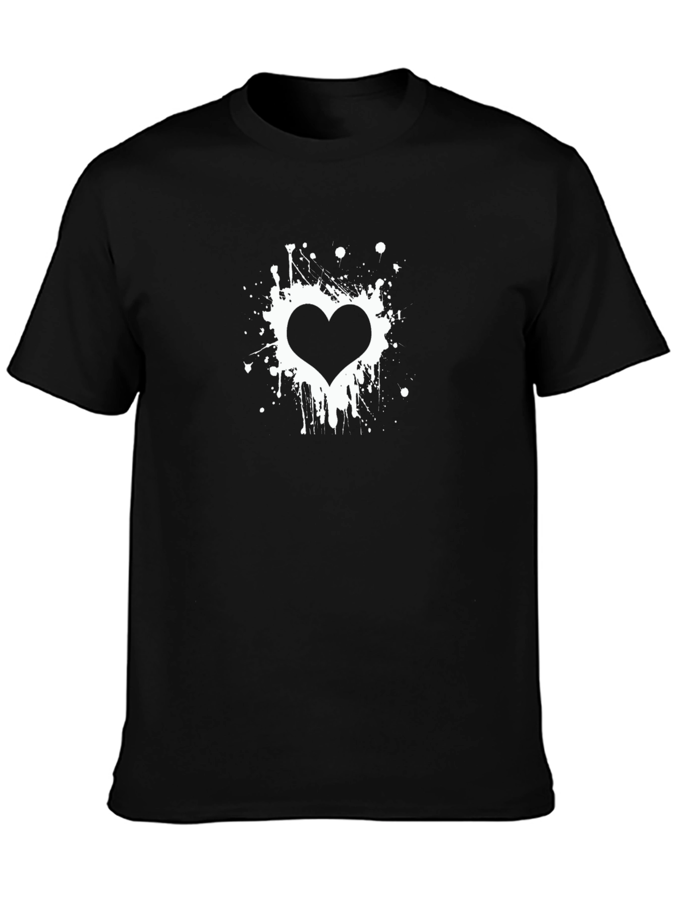 Heart Splatter Black T-Shirt
