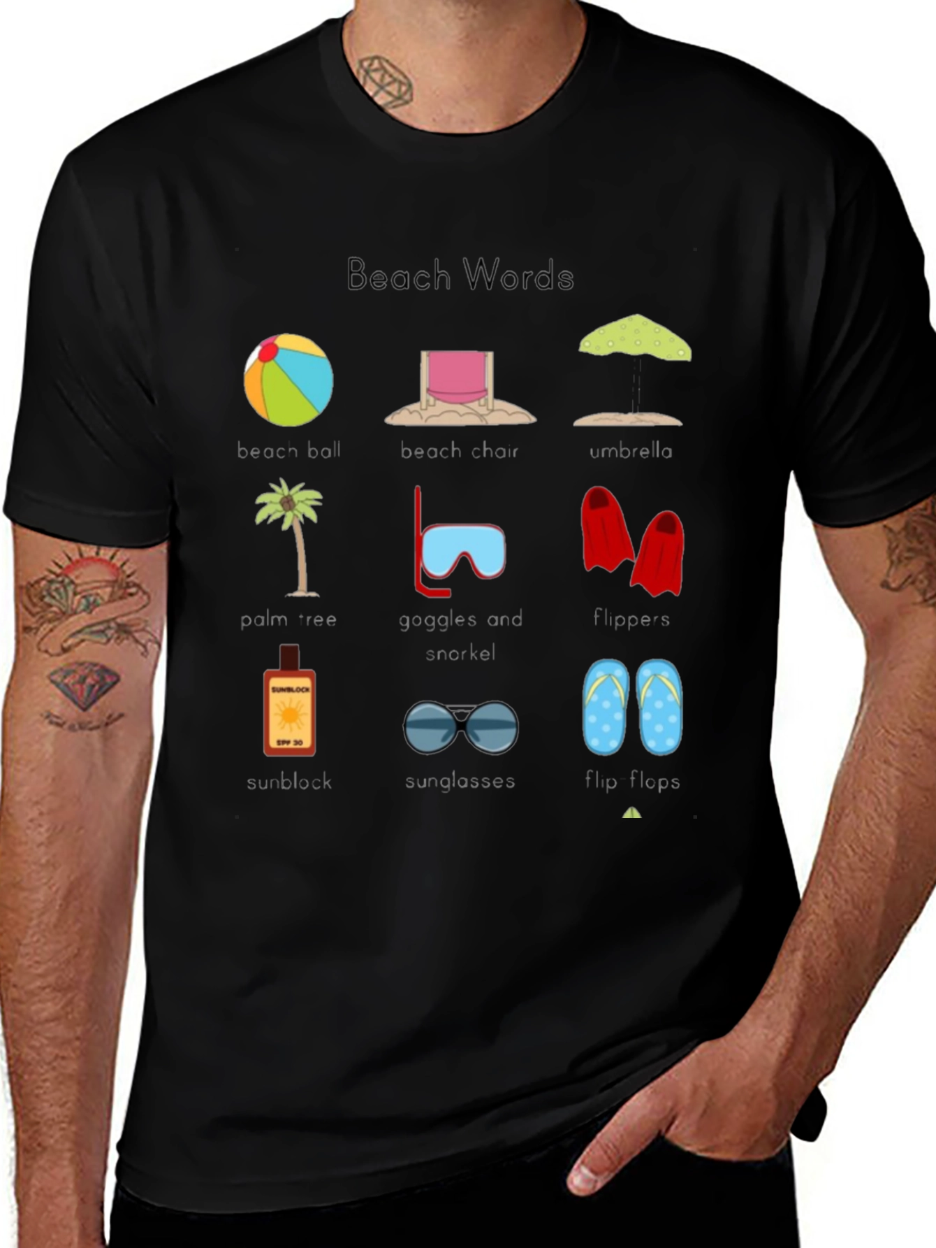 Beach Words T-Shirt | Summer Holiday Ready
