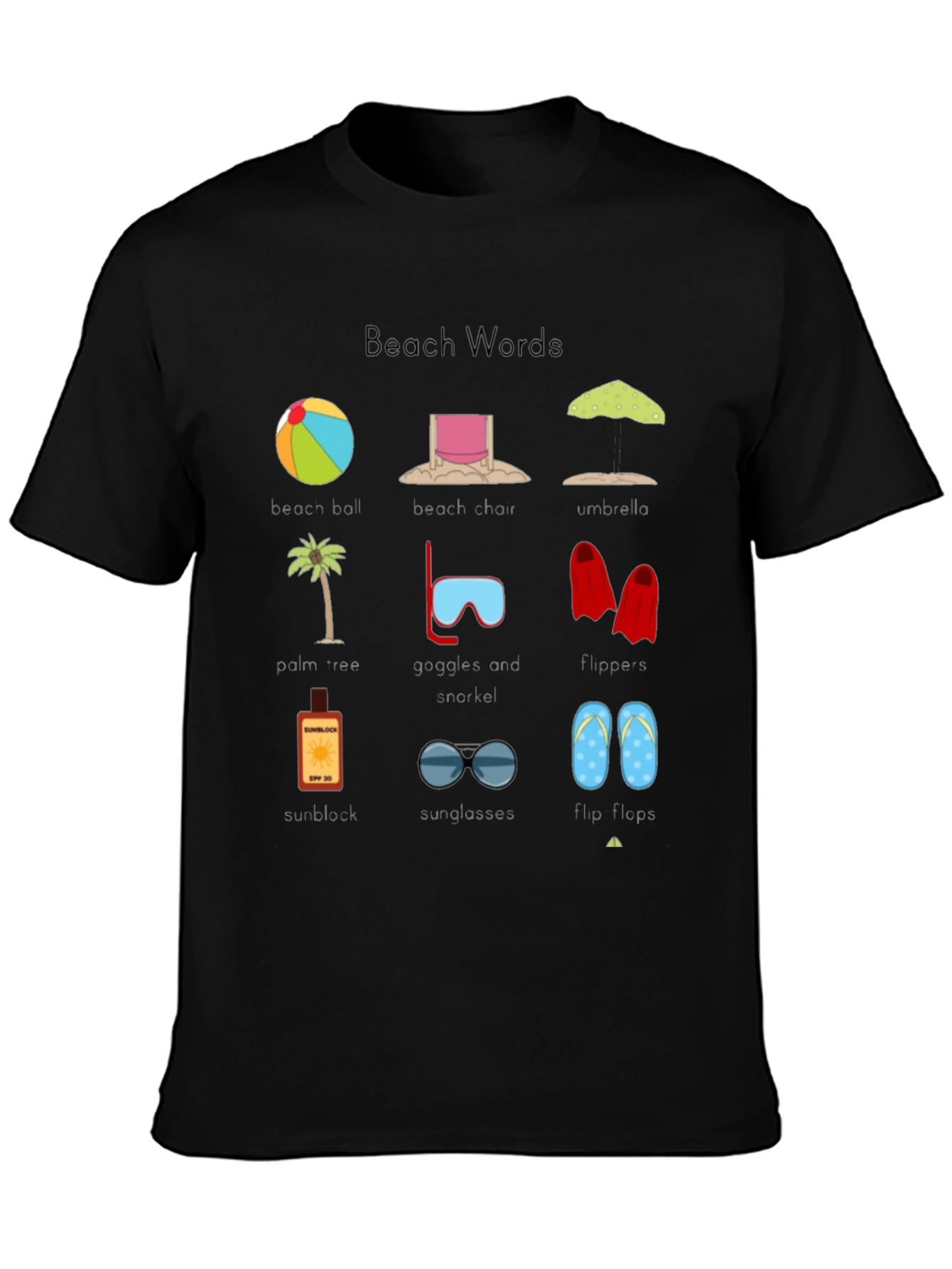 Beach Words T-Shirt | Summer Holiday Ready