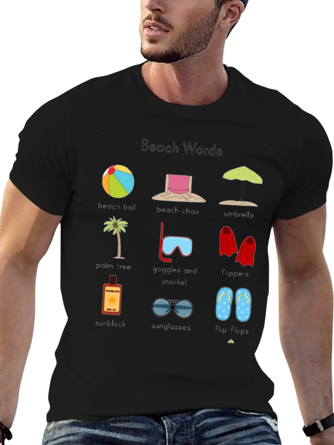 Beach Words T-Shirt | Summer Holiday Ready