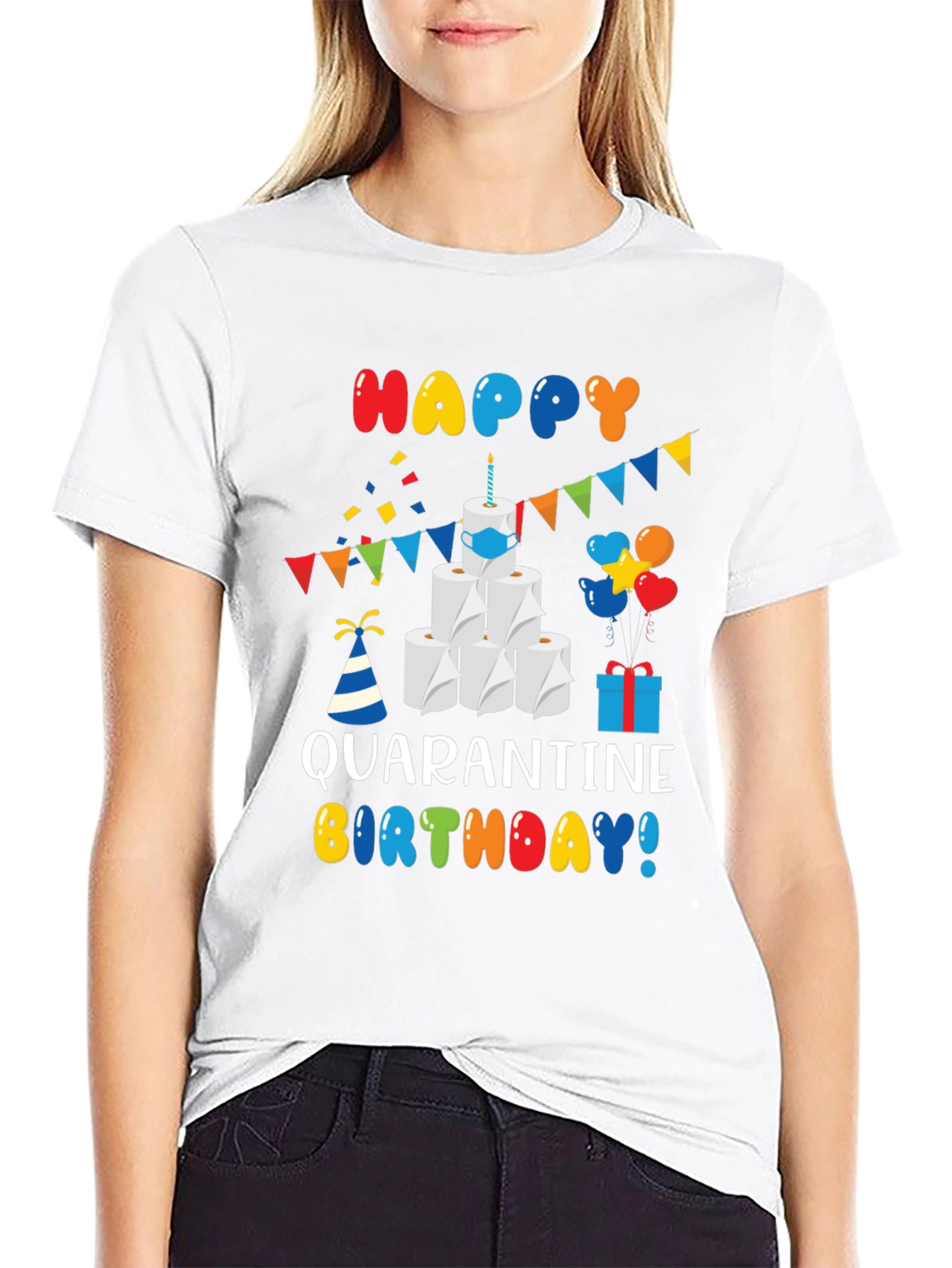 Quarantine Birthday T-Shirt - Toilet Paper Cake Graphic Tee