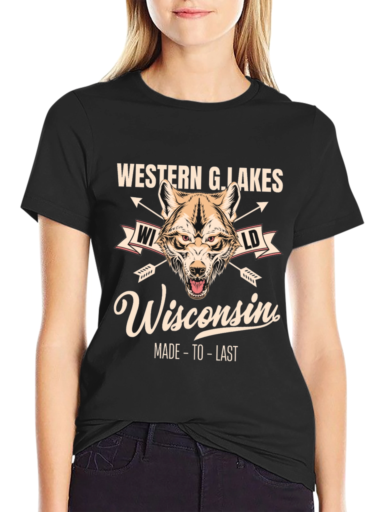 Western G. Lakes Wisconsin Wolf T-Shirt