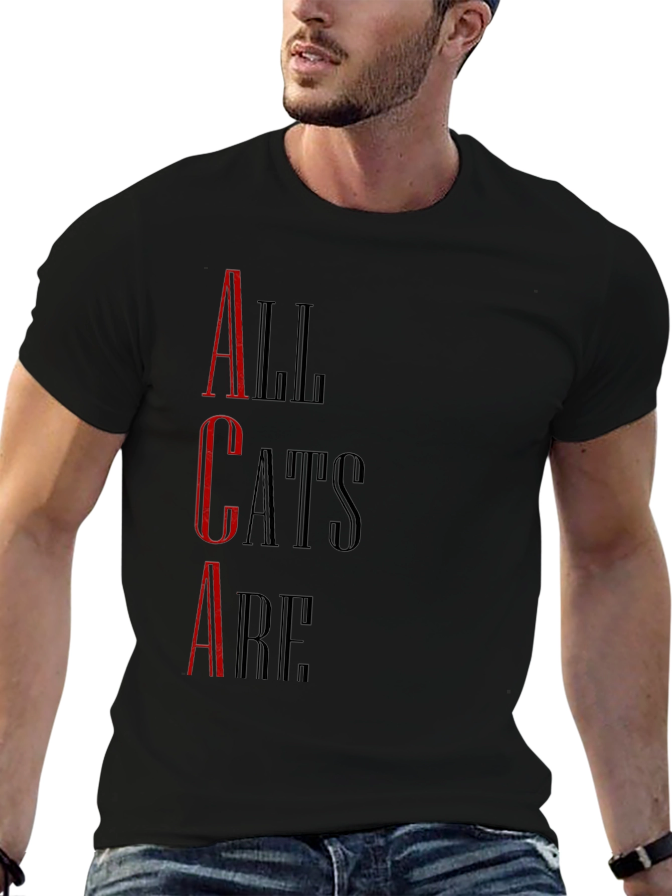 All Cats Are T-Shirt - Black Graphic Tee