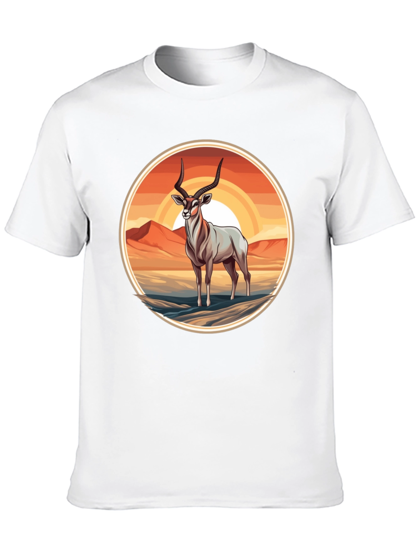 Antelope Graphic Tee - Desert Sunset Design