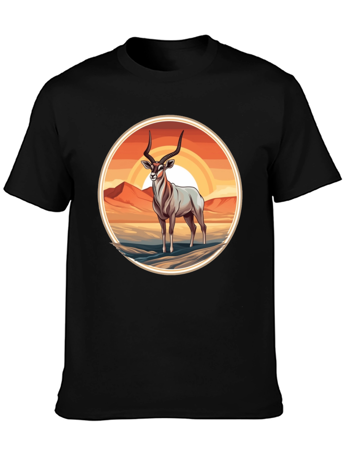 Antelope Graphic Tee - Desert Sunset Design