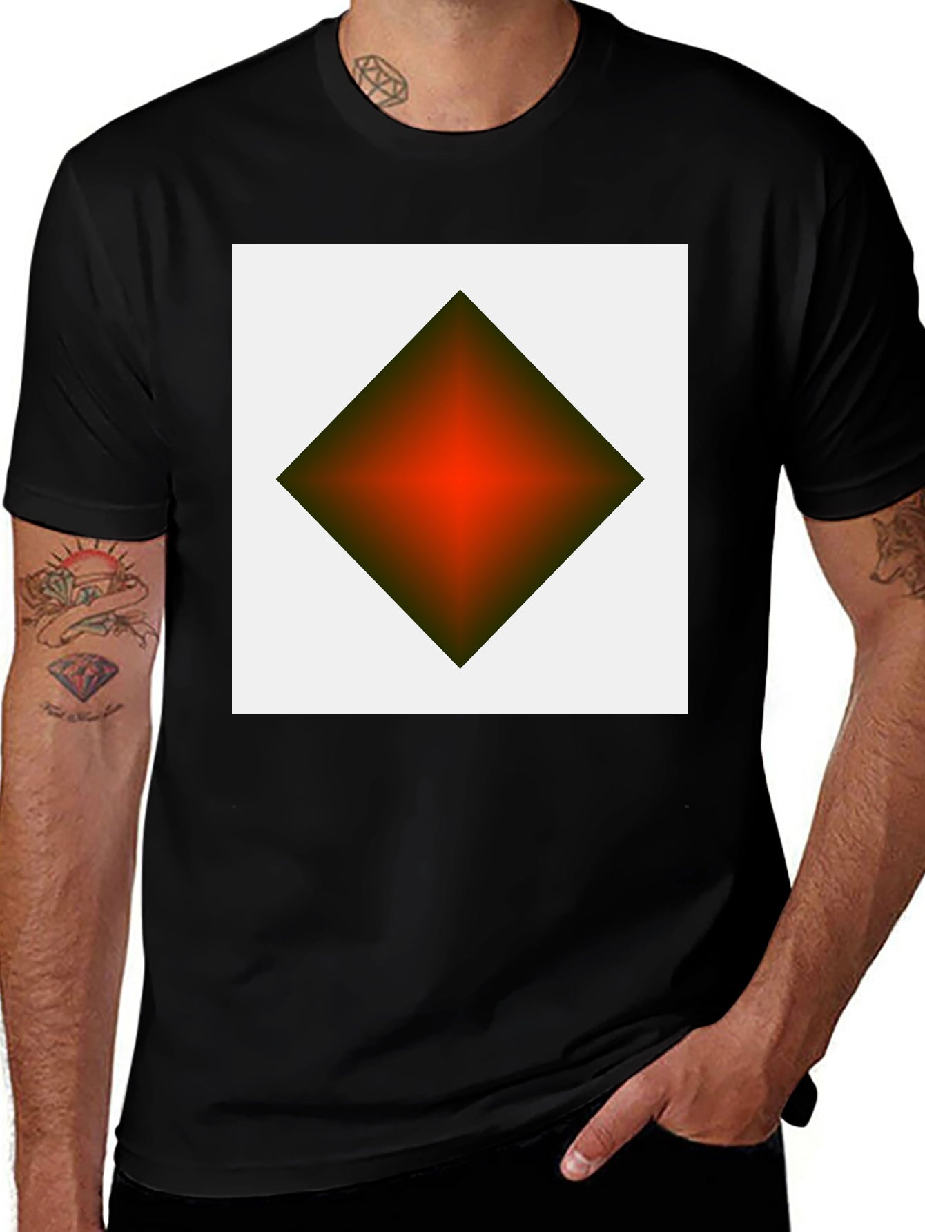 Geometric Diamond Graphic Tee - Modern Streetwear