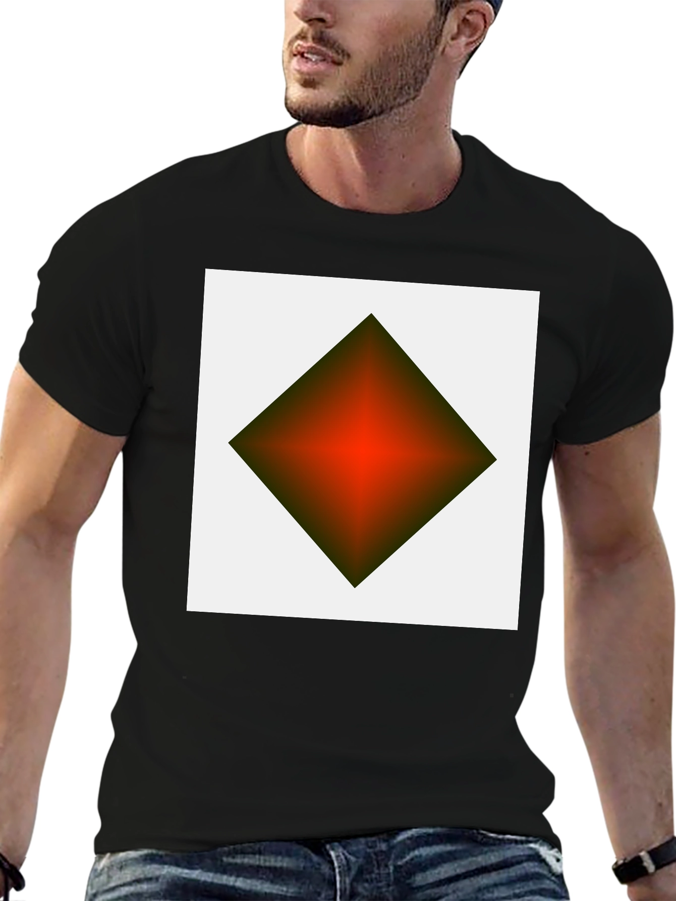Geometric Diamond Graphic Tee - Modern Streetwear