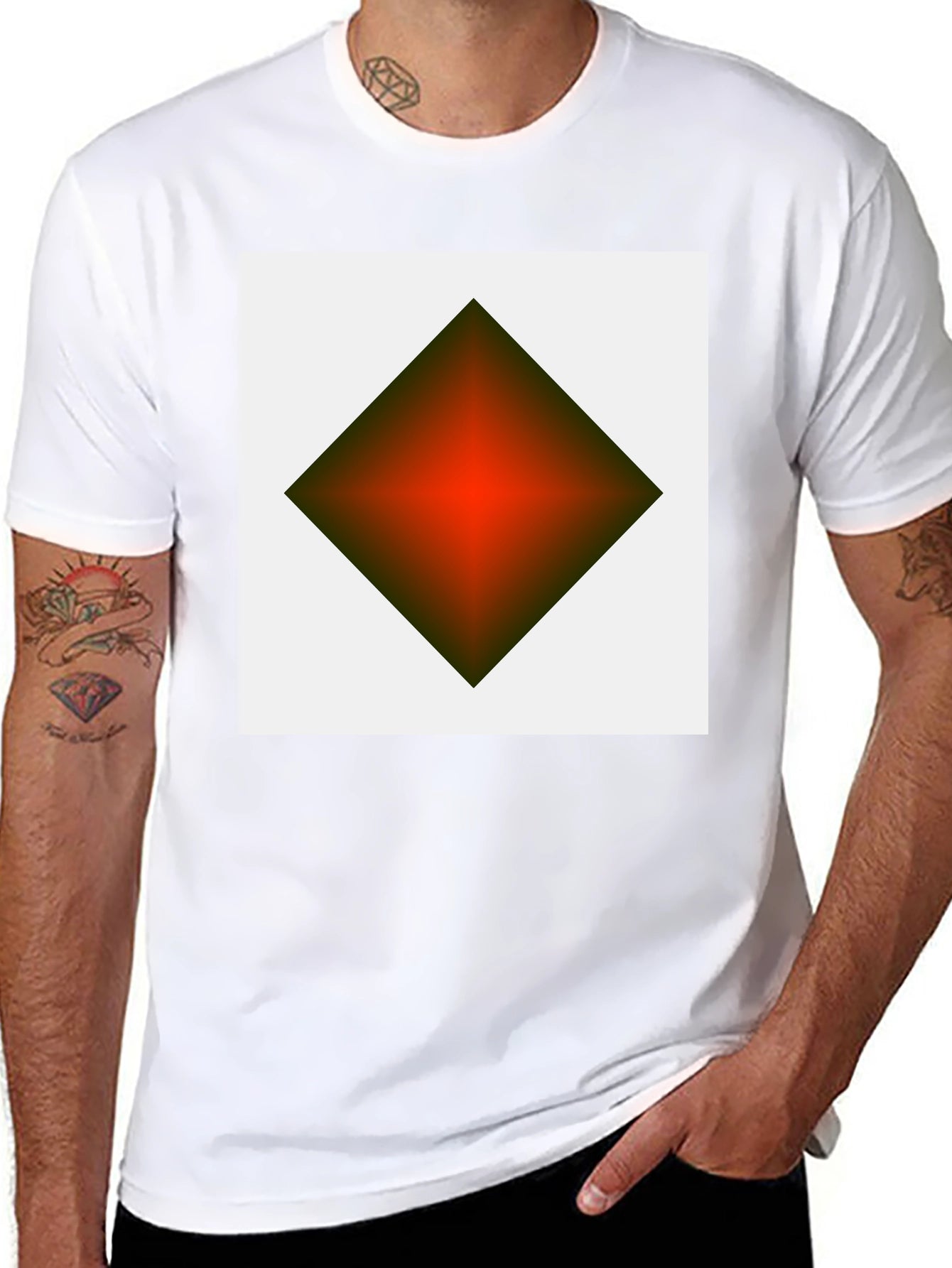 Geometric Diamond Graphic Tee - Modern Streetwear