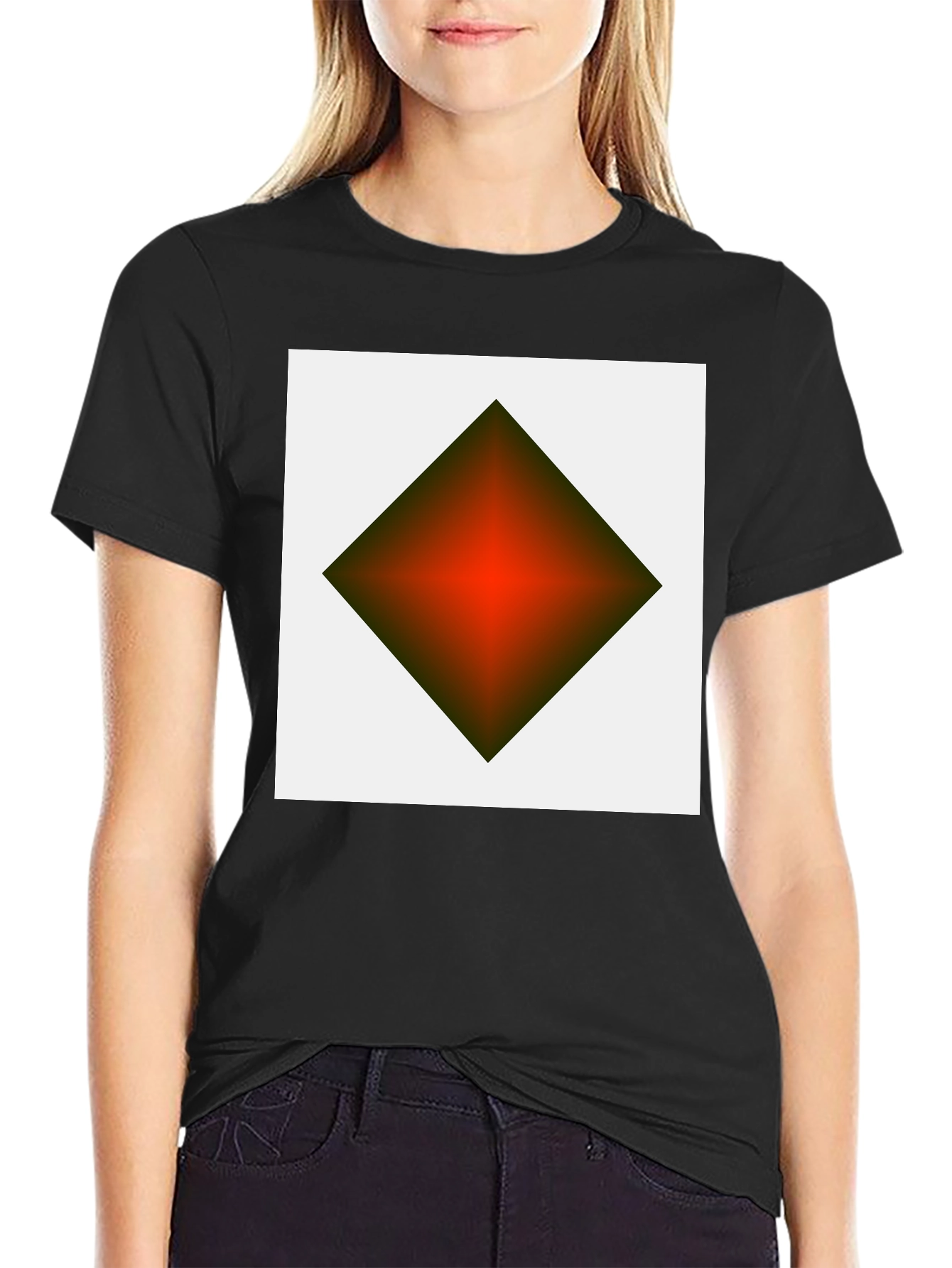 Geometric Diamond Graphic Tee - Modern Streetwear