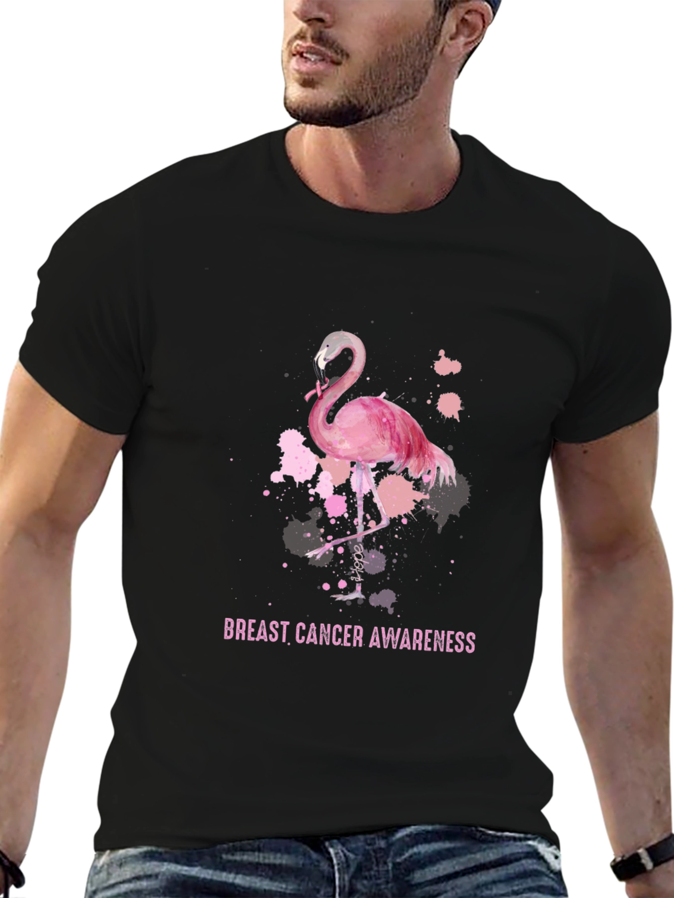 Breast Cancer Awareness Flamingo T-Shirt