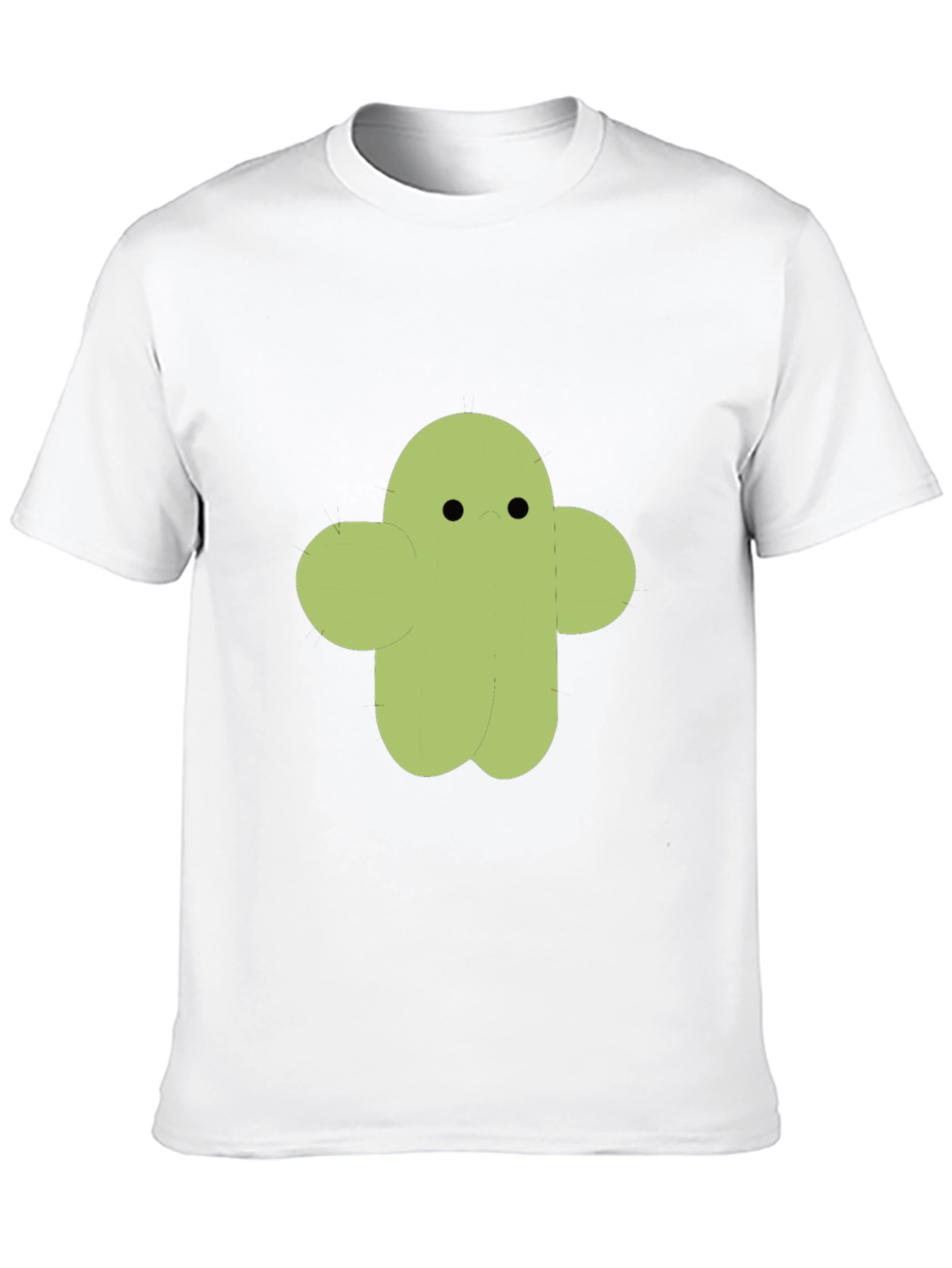 Cute Cactus Character Graphic Tee - Black