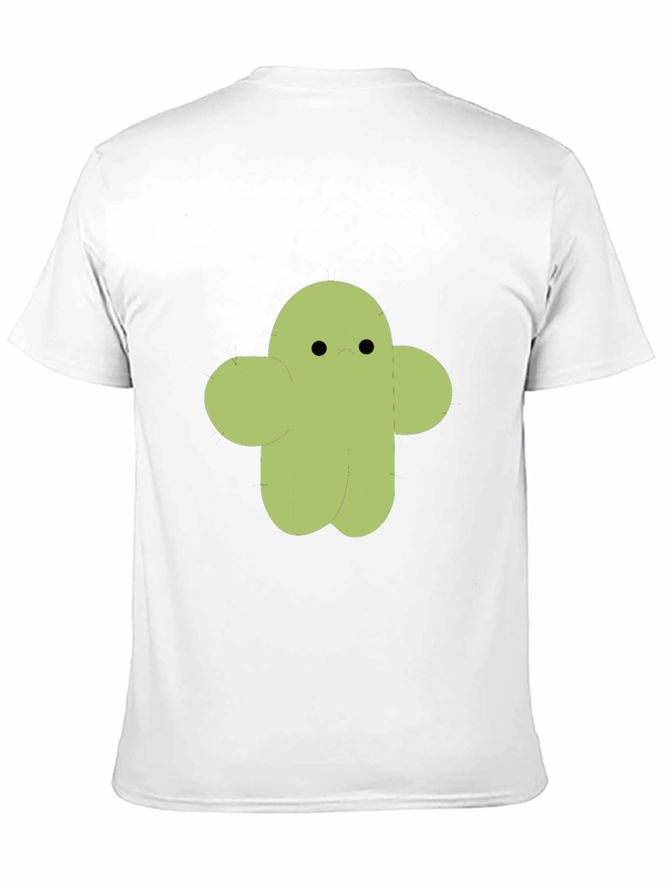 Cute Cactus Character Graphic Tee - Black