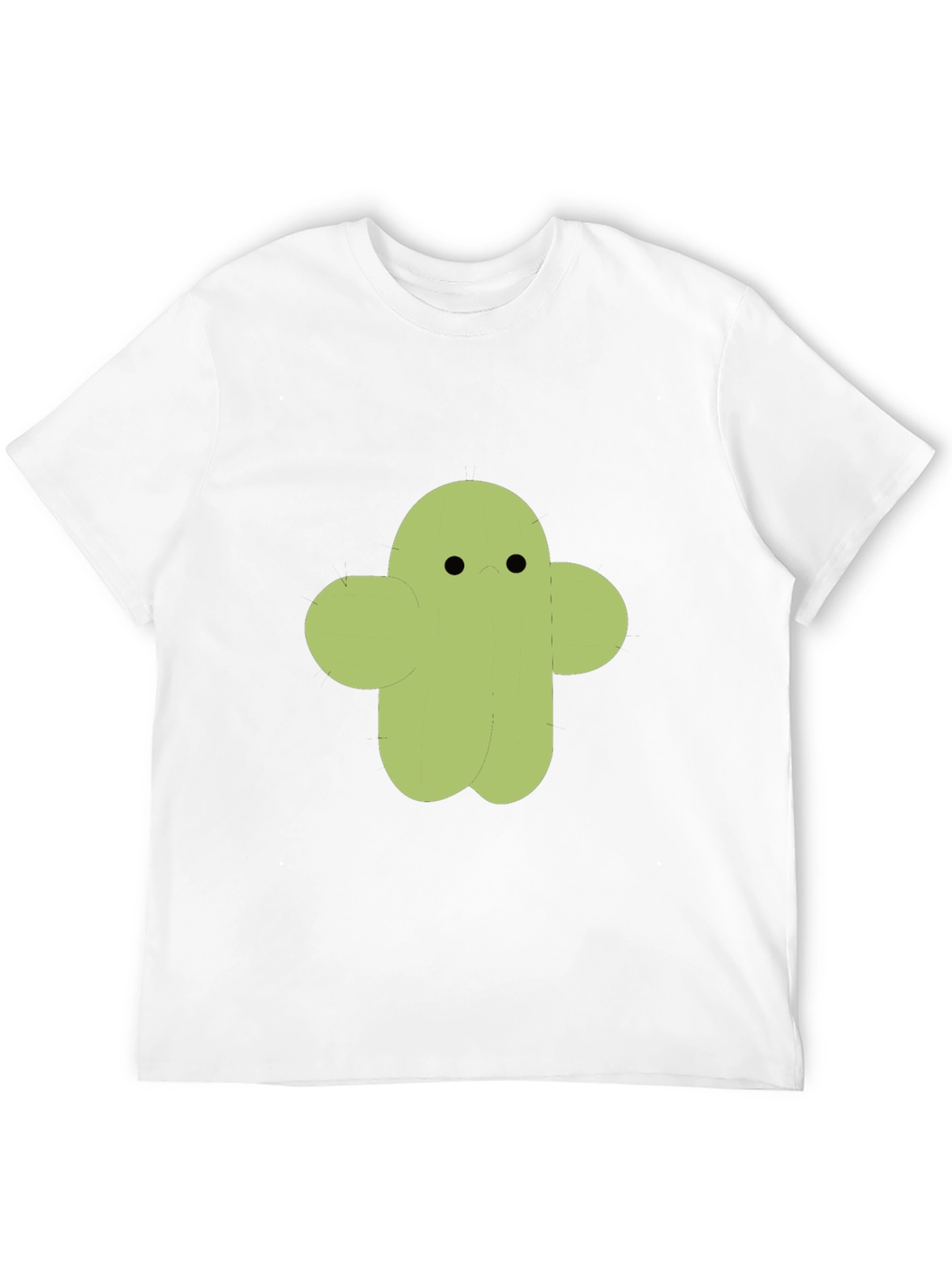 Cute Cactus Character Graphic Tee - Black
