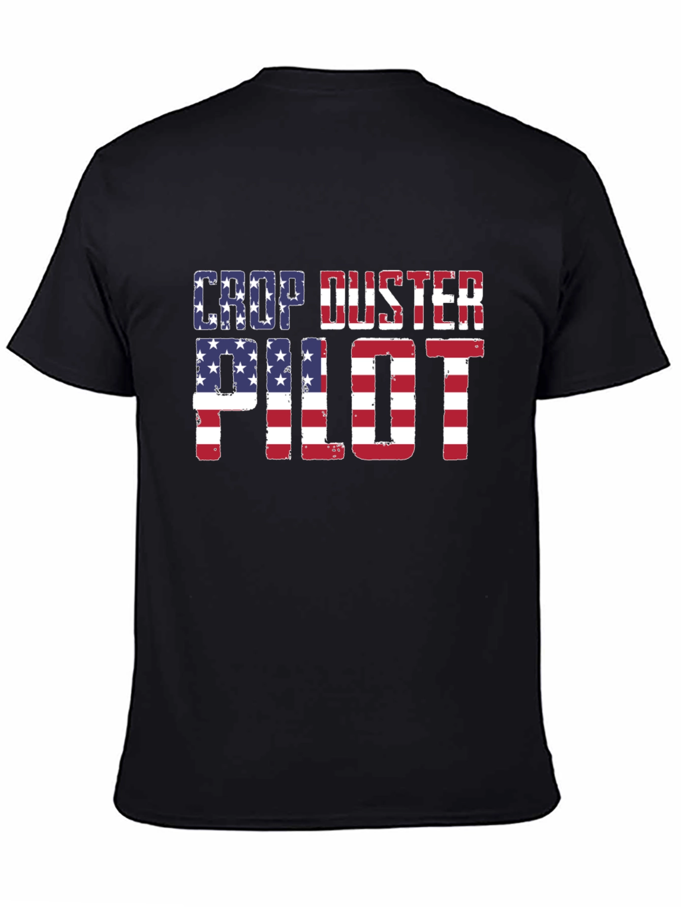 Crop Duster Pilot USA Flag Graphic Tee