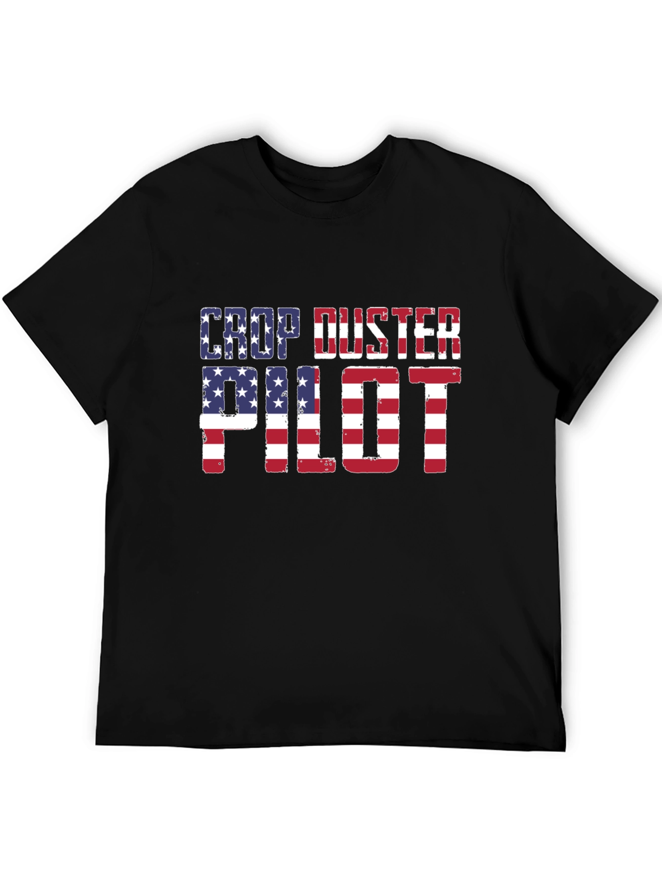 Crop Duster Pilot USA Flag Graphic Tee