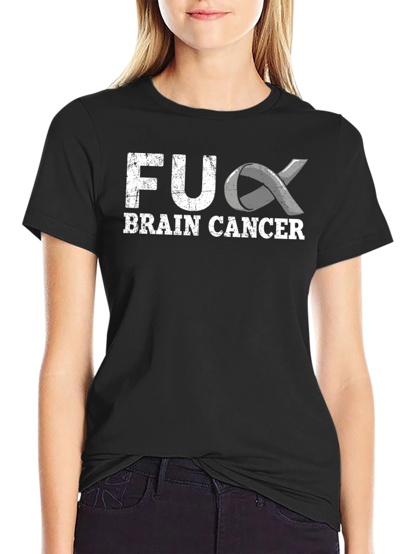 F*ck Brain Cancer T-Shirt - Awareness Ribbon Graphic
