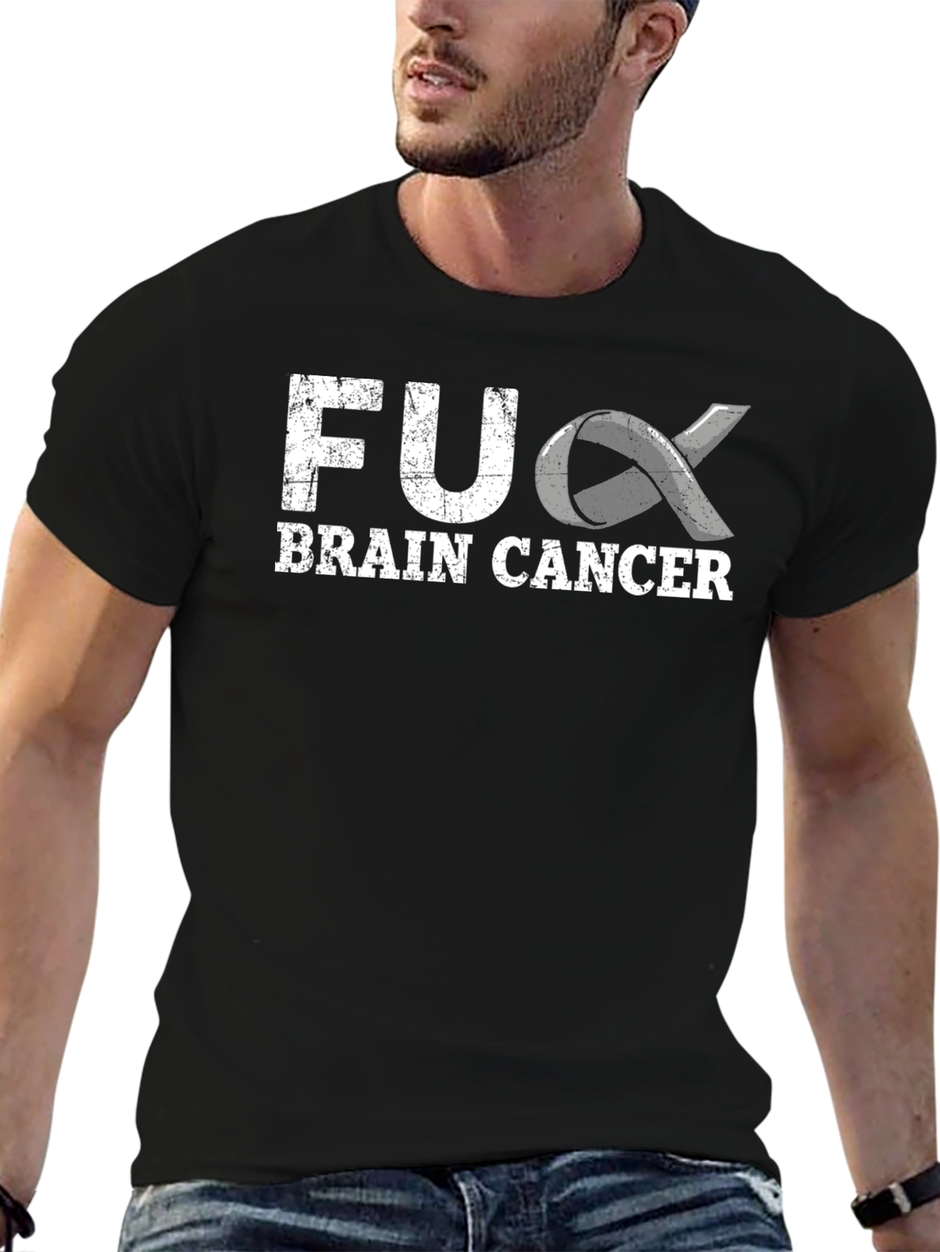 F*ck Brain Cancer T-Shirt - Awareness Ribbon Graphic