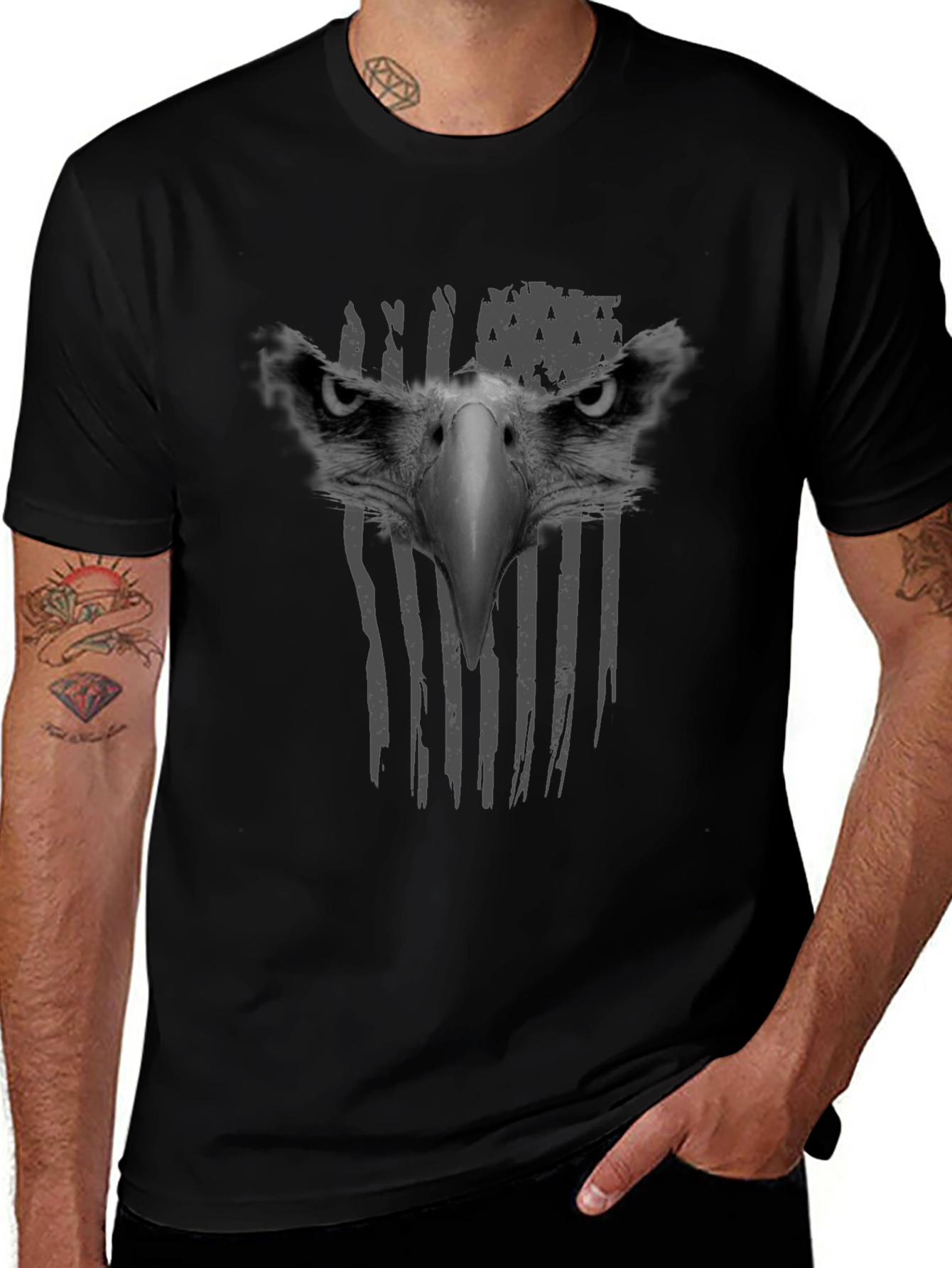 Eagle American Flag Graphic T-Shirt