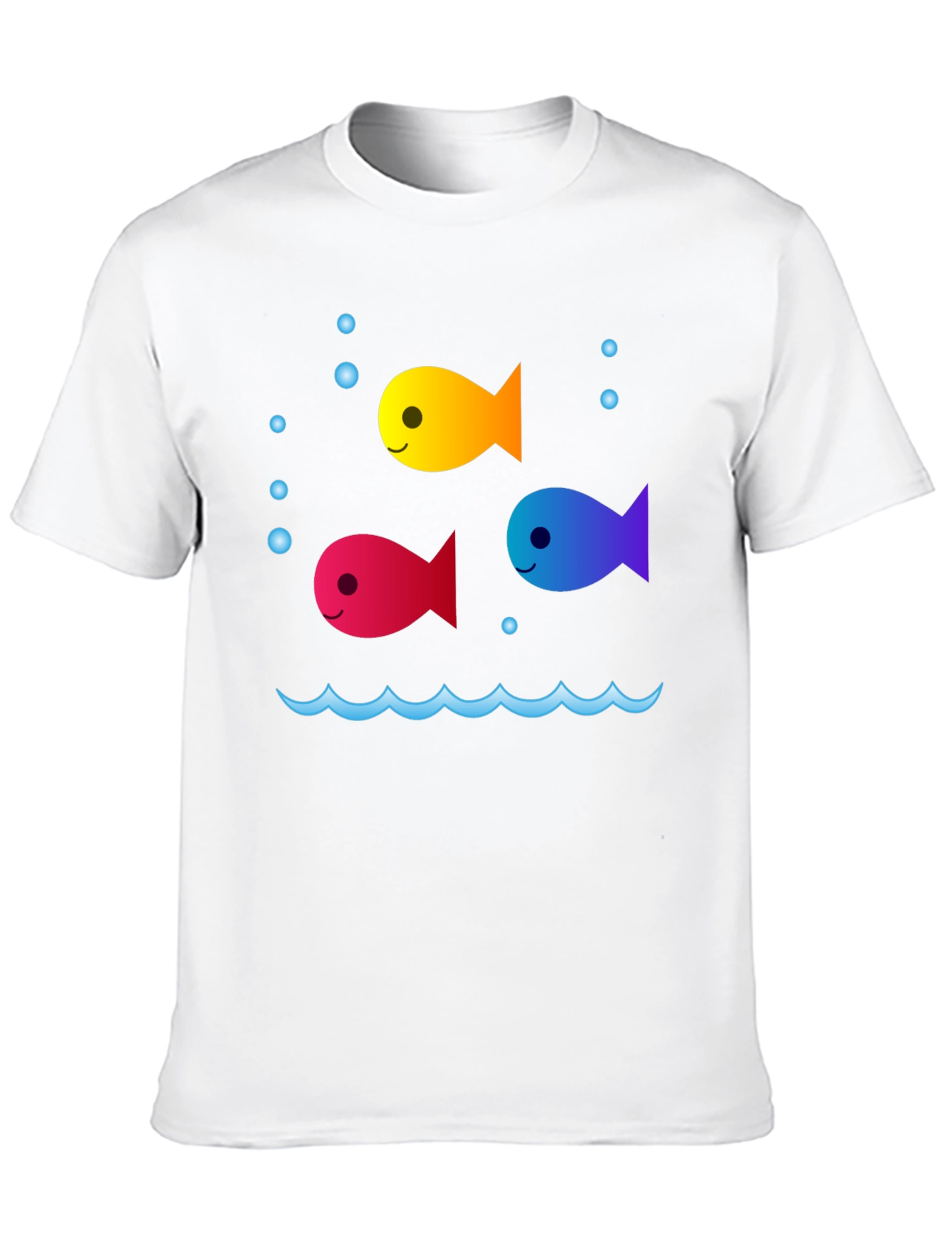 Whimsical Fish Graphic Tee - Black Cotton Comfort