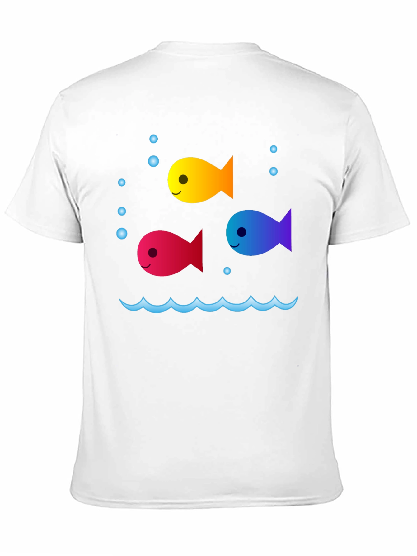 Whimsical Fish Graphic Tee - Black Cotton Comfort