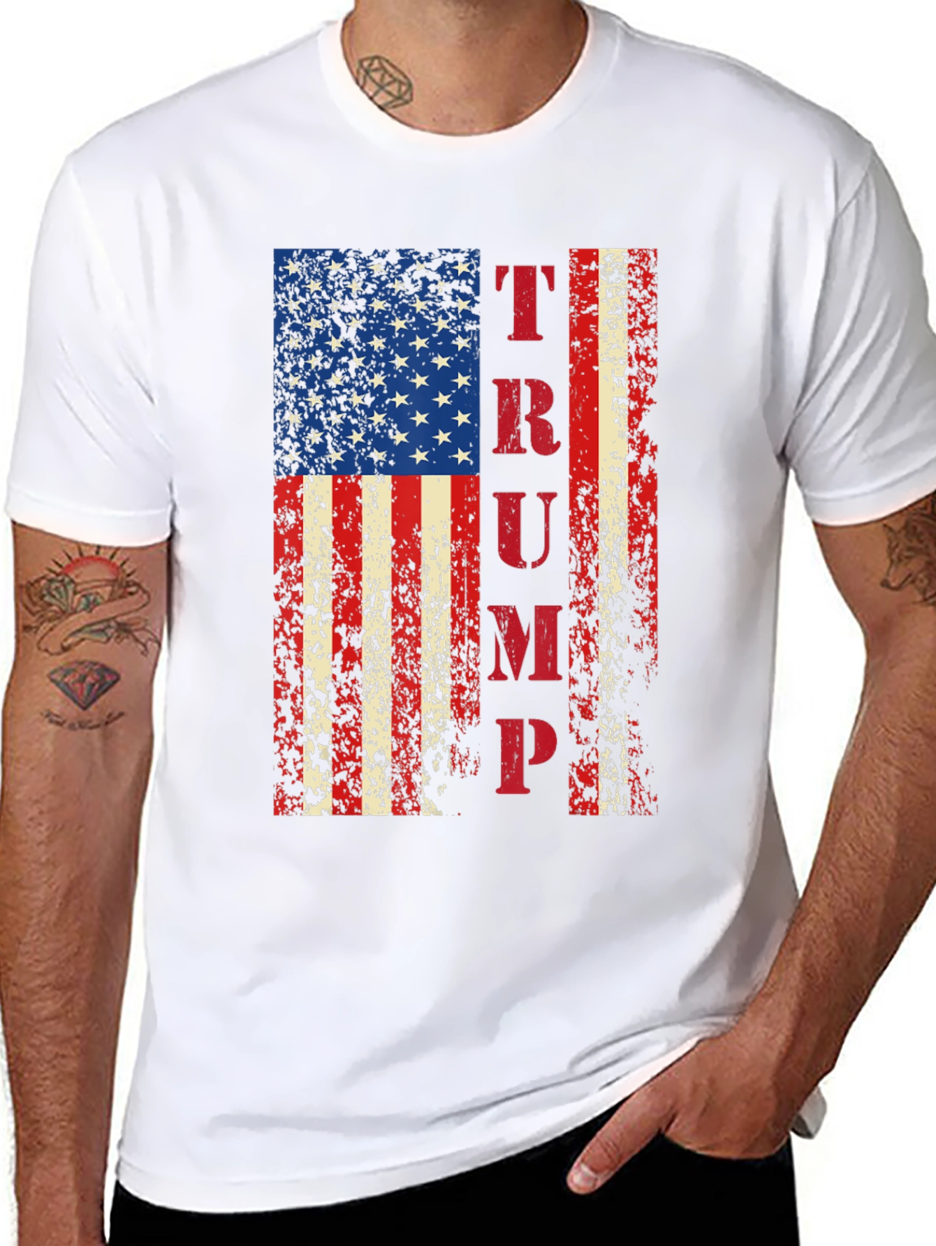 Trump Flag T-Shirt - Patriotic USA Tee