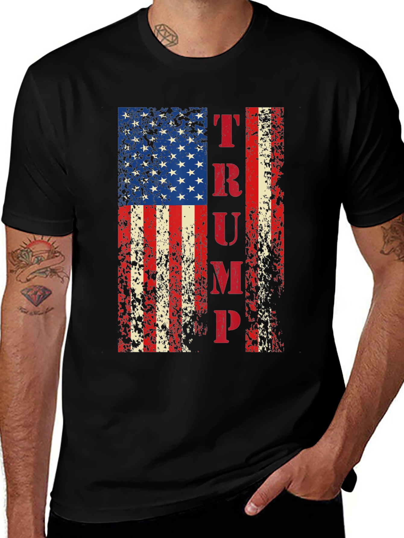 Trump Flag T-Shirt - Patriotic USA Tee