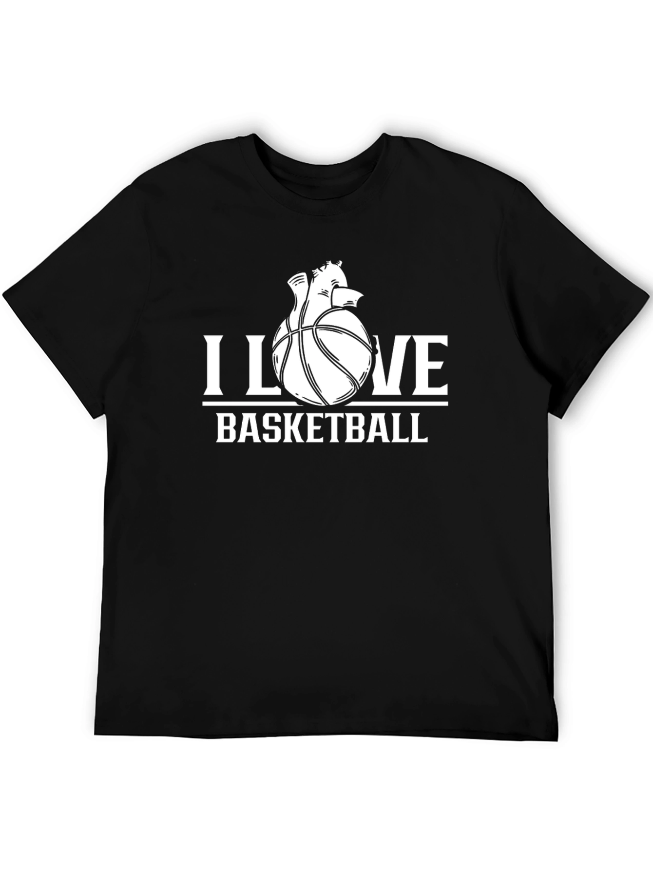 I Love Basketball Graphic Tee - Black