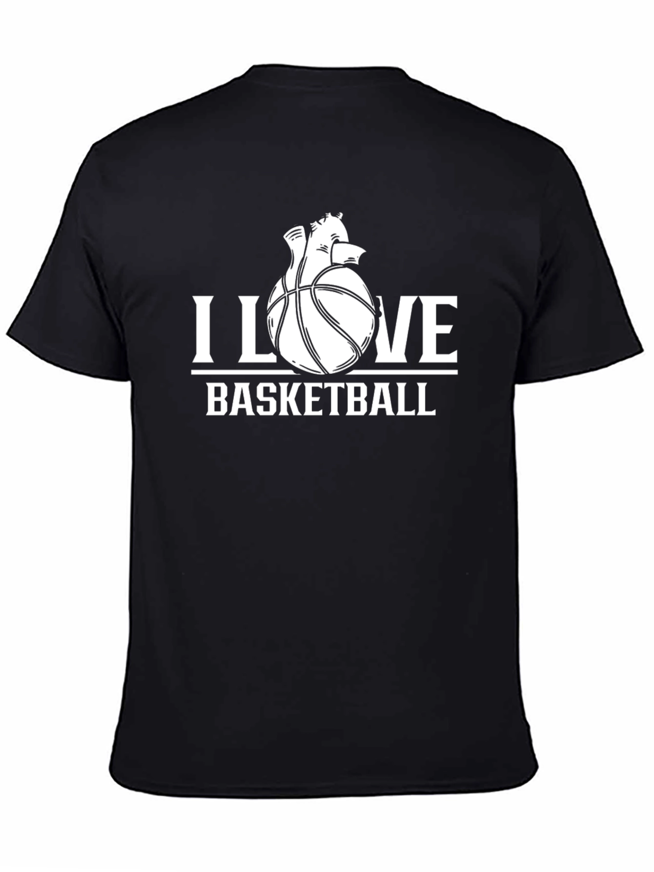 I Love Basketball Graphic Tee - Black