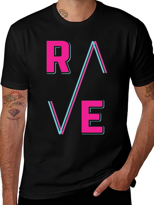 Rave Graphic T-Shirt - Stylish Retro Design