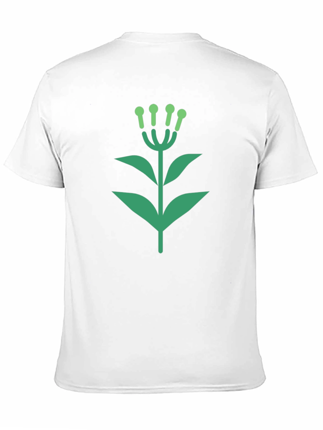 Green Floral Graphic Black T-Shirt