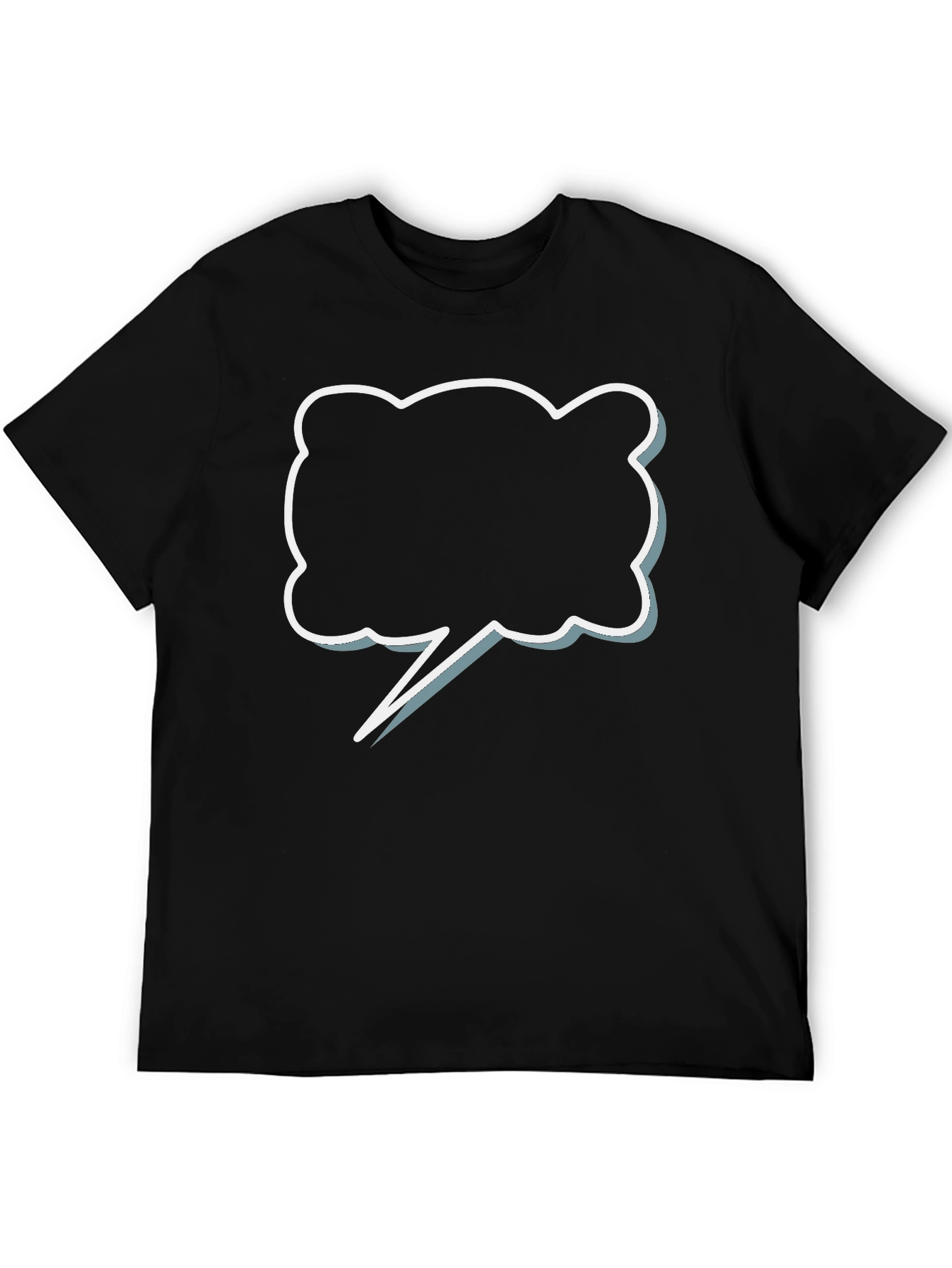 Black T-Shirt with Speech Bubble Graphic