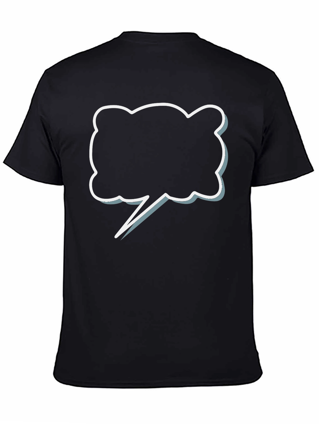 Black T-Shirt with Speech Bubble Graphic