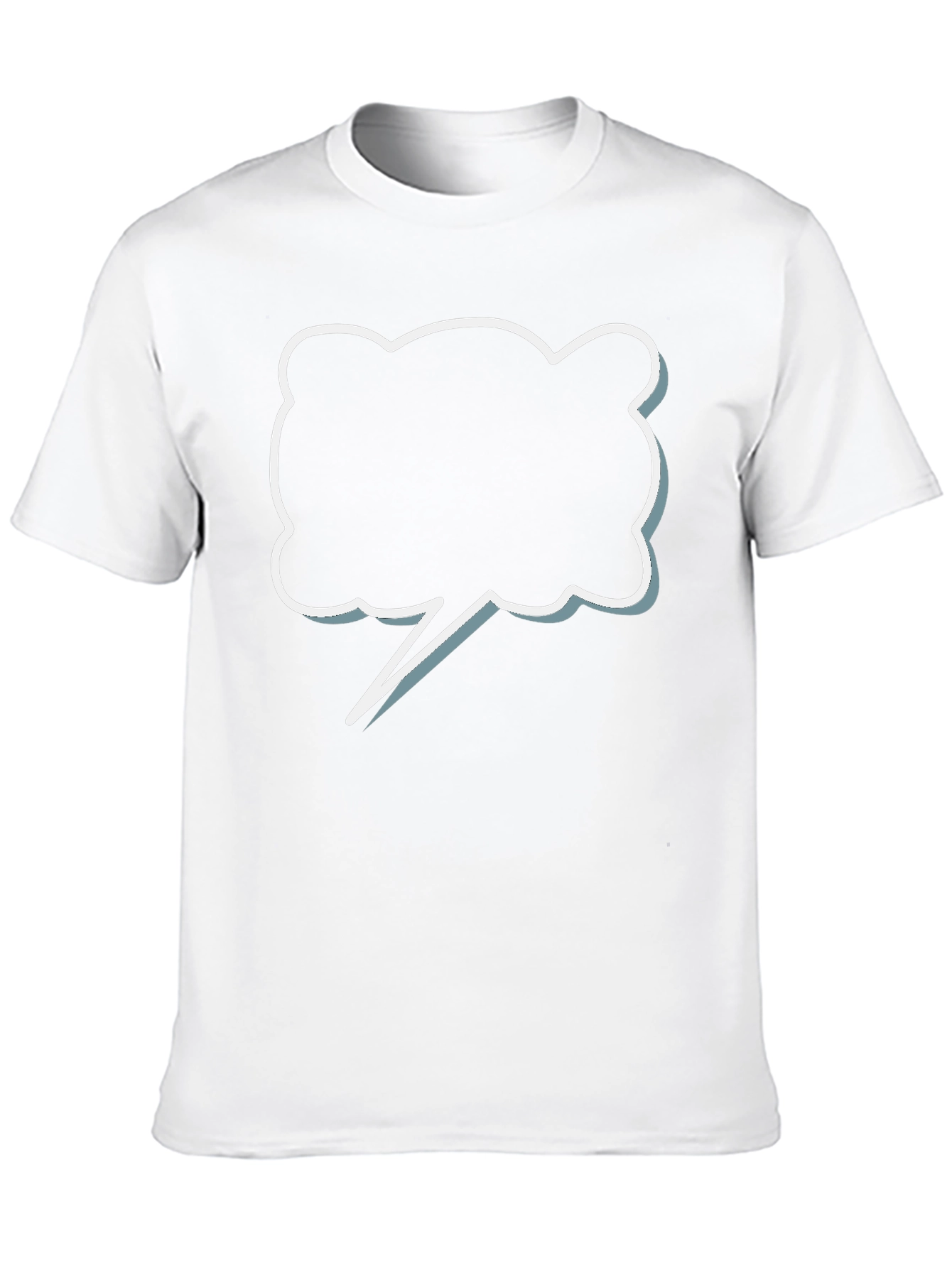 Black T-Shirt with Speech Bubble Graphic