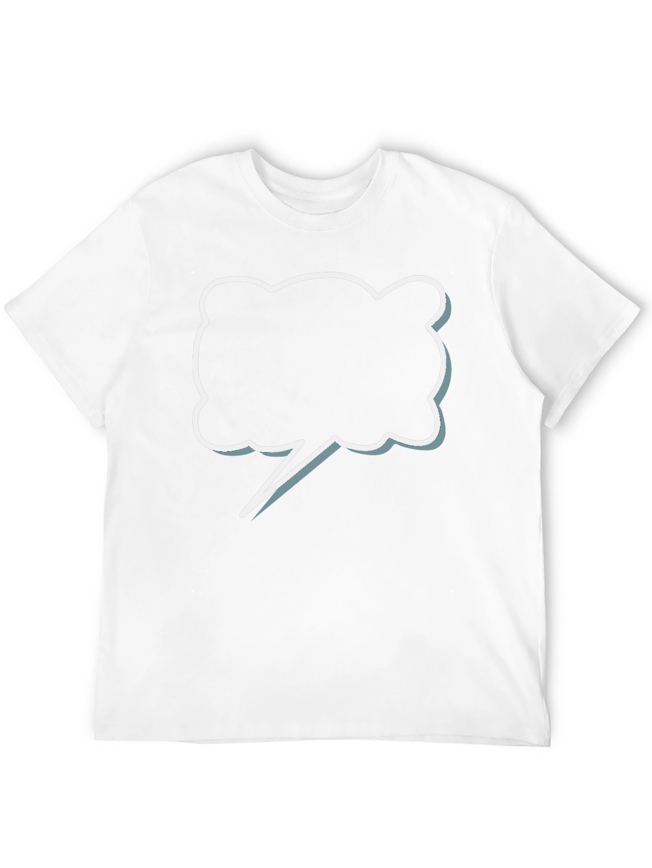 Black T-Shirt with Speech Bubble Graphic