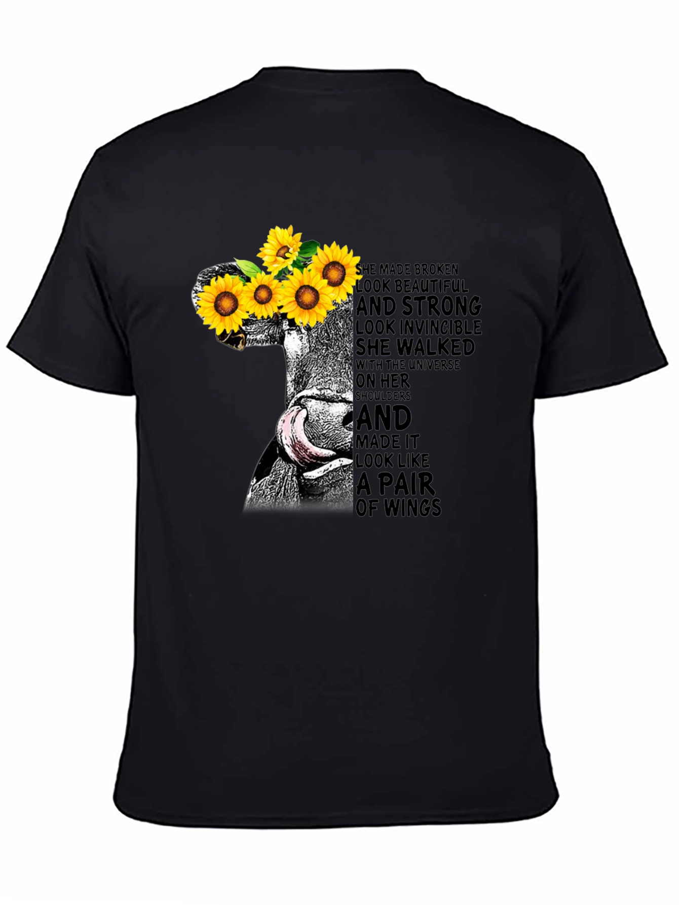 Sunflower Cow Graphic Tee - Empowering Womens T-Shirt
