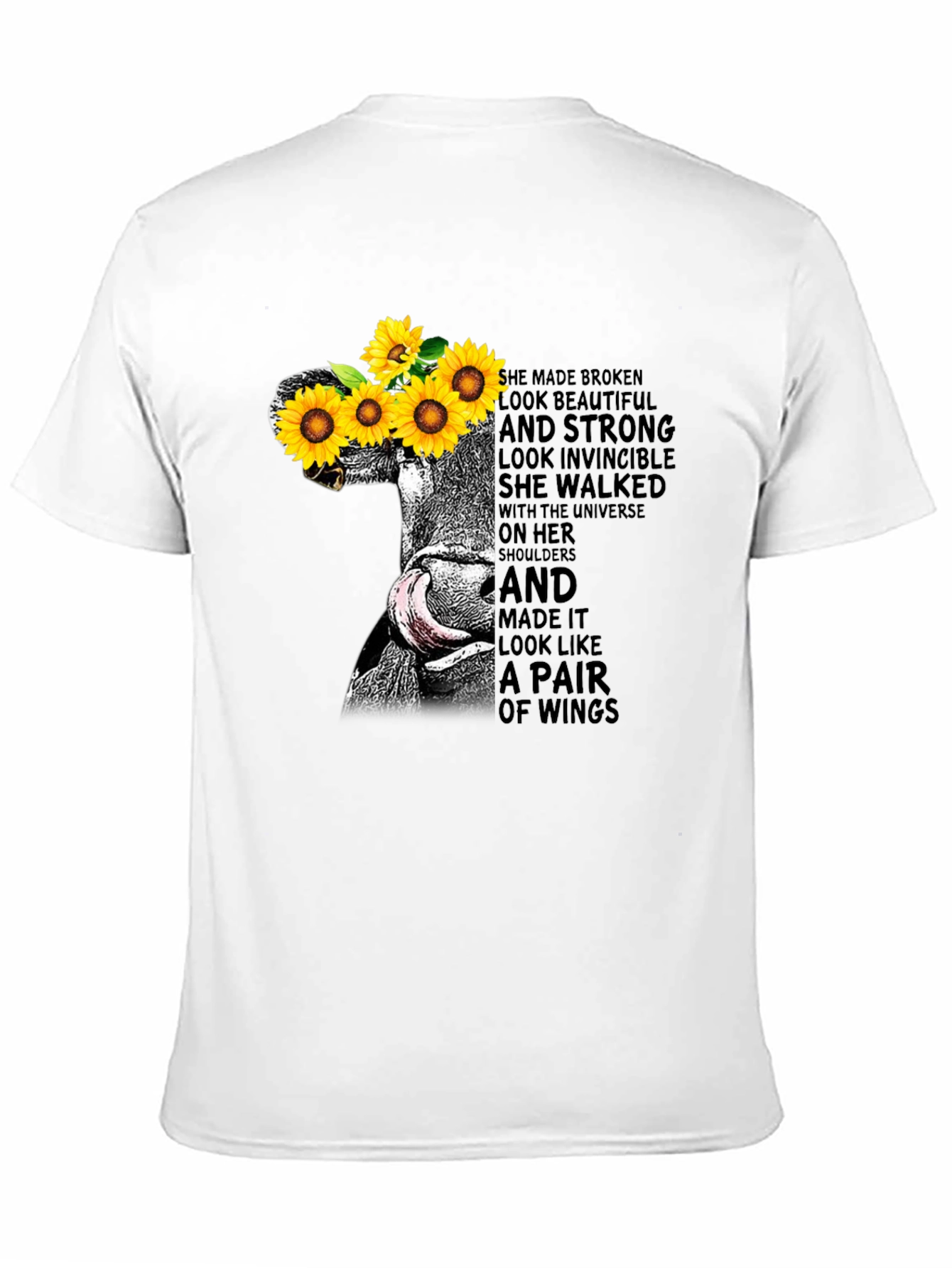 Sunflower Cow Graphic Tee - Empowering Womens T-Shirt