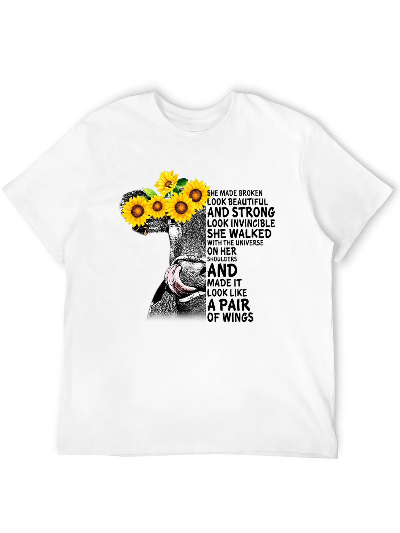 Sunflower Cow Graphic Tee - Empowering Womens T-Shirt