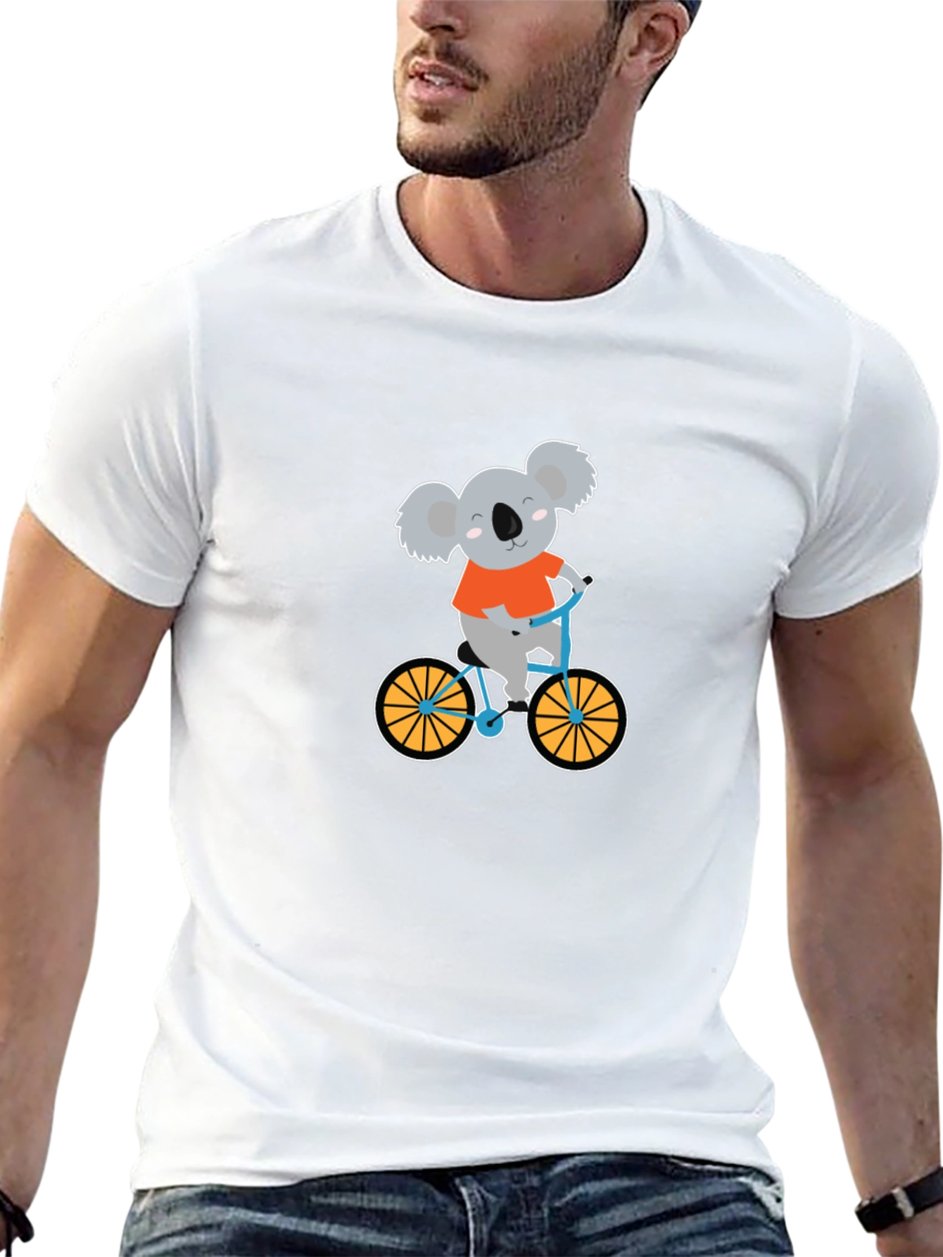 Koala Bear on Bike Graphic T-Shirt