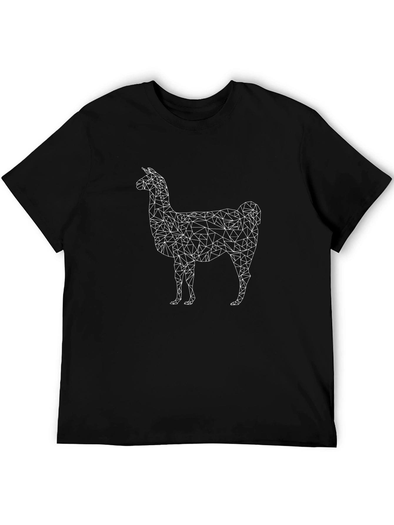 Geometric Llama Graphic Tee - Black T-Shirt