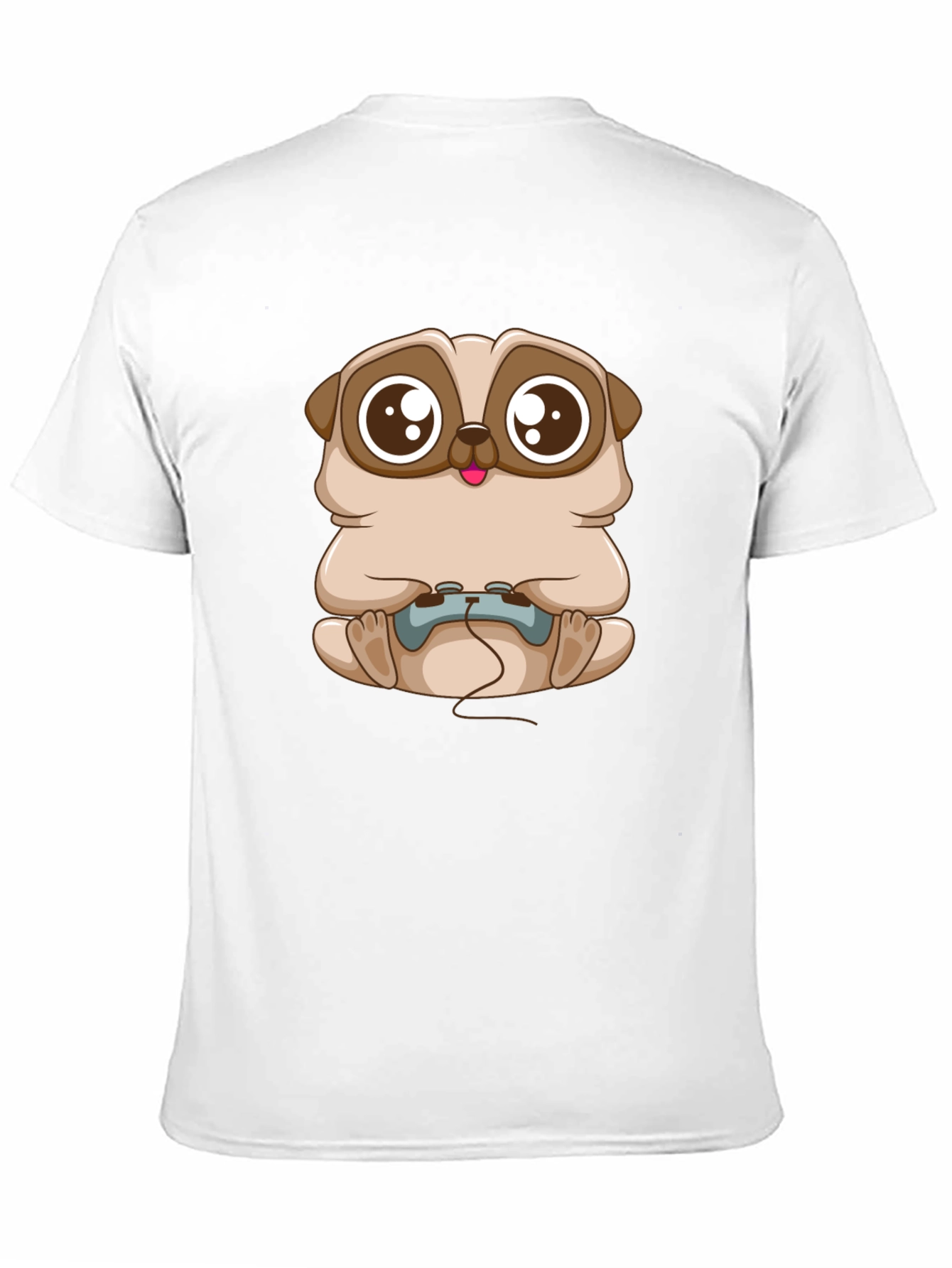 Gamer Pug Graphic T-Shirt - Black Cotton Tee