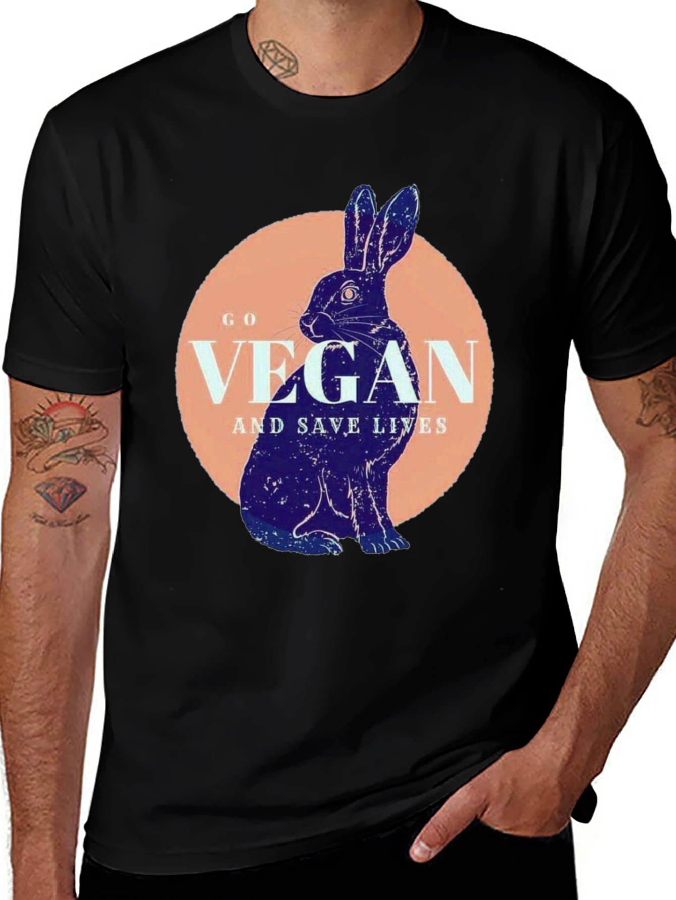 Vegan Rabbit T-Shirt - Save Lives Animal Lover