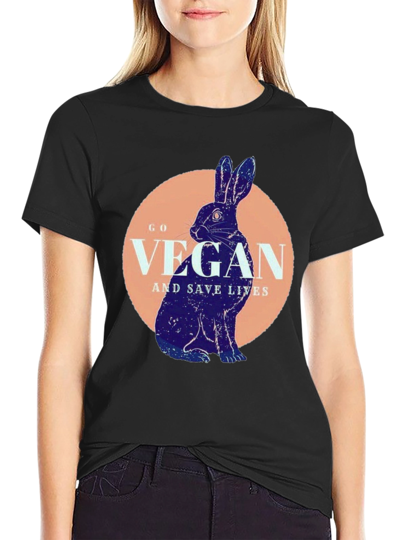 Vegan Rabbit T-Shirt - Save Lives Animal Lover